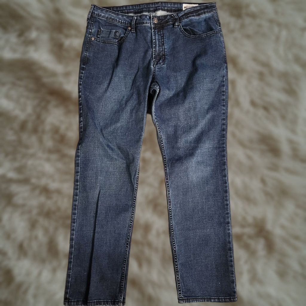 Buffalo David Bitton Buffalo David Bitton Jeans Jason X Straight Stretch Denim Blue Mens 38x32 Dark Jeans Regular Stretch Mens Size US 38 / EU 54 - 1 Thumbnail