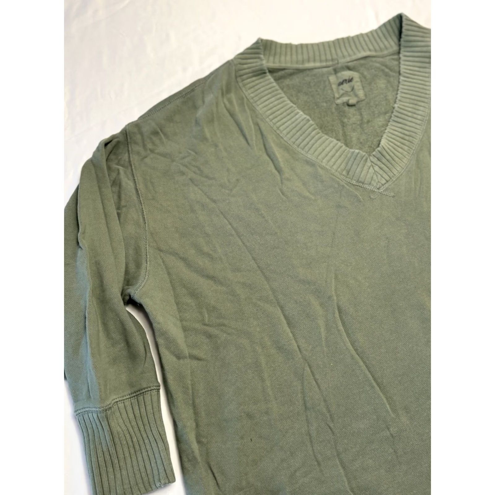 Vintage Aerie Sweatshirt Women Oversized Green Pullover V-Neck Long Sleeve M Regular Activewear Lounge Comfort Size M / US 6-8 / IT 42-44 - 3 Thumbnail