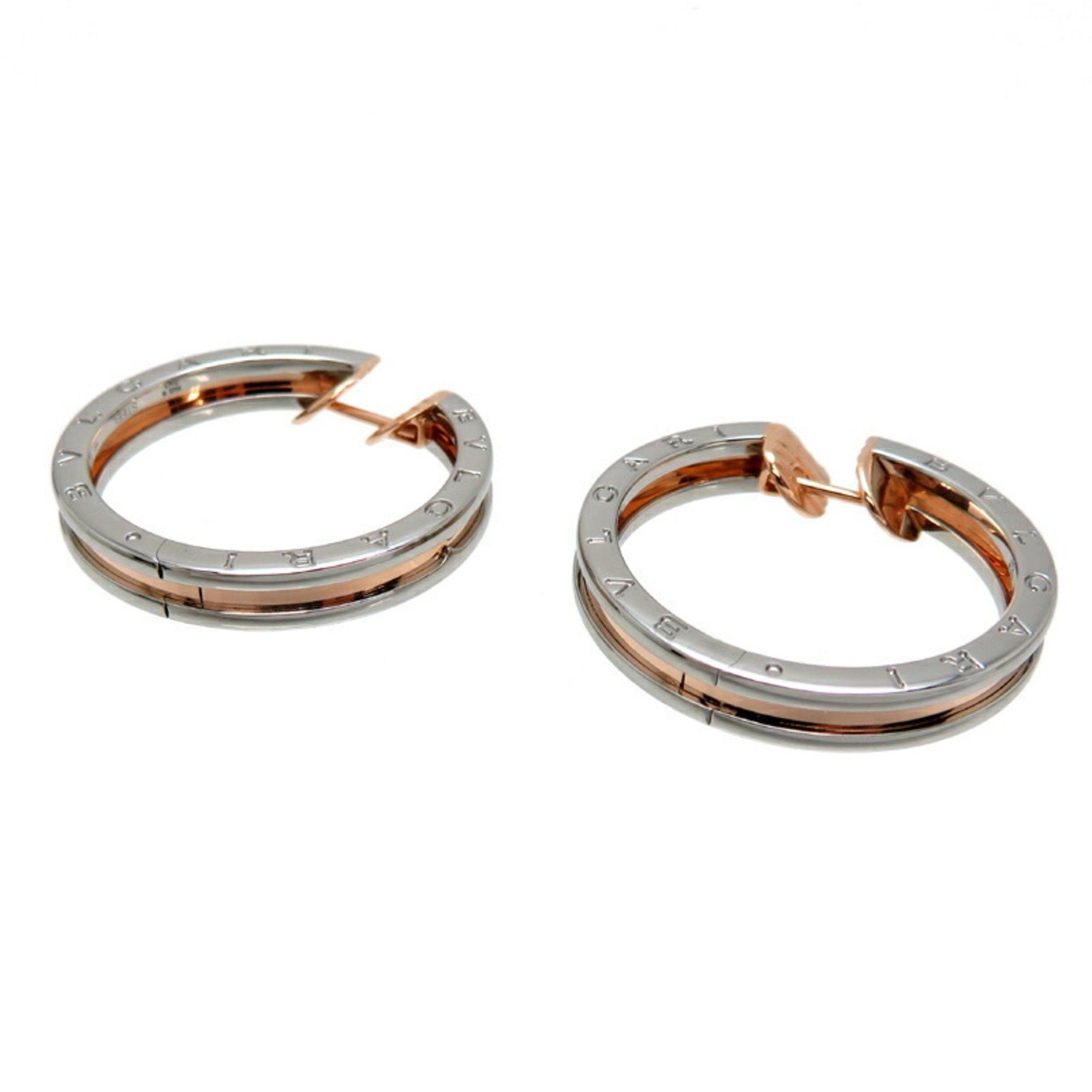 image of Bvlgari Bulgari B.zero1 Hoop Ladies Earrings In 750 Pink Gold, Women's