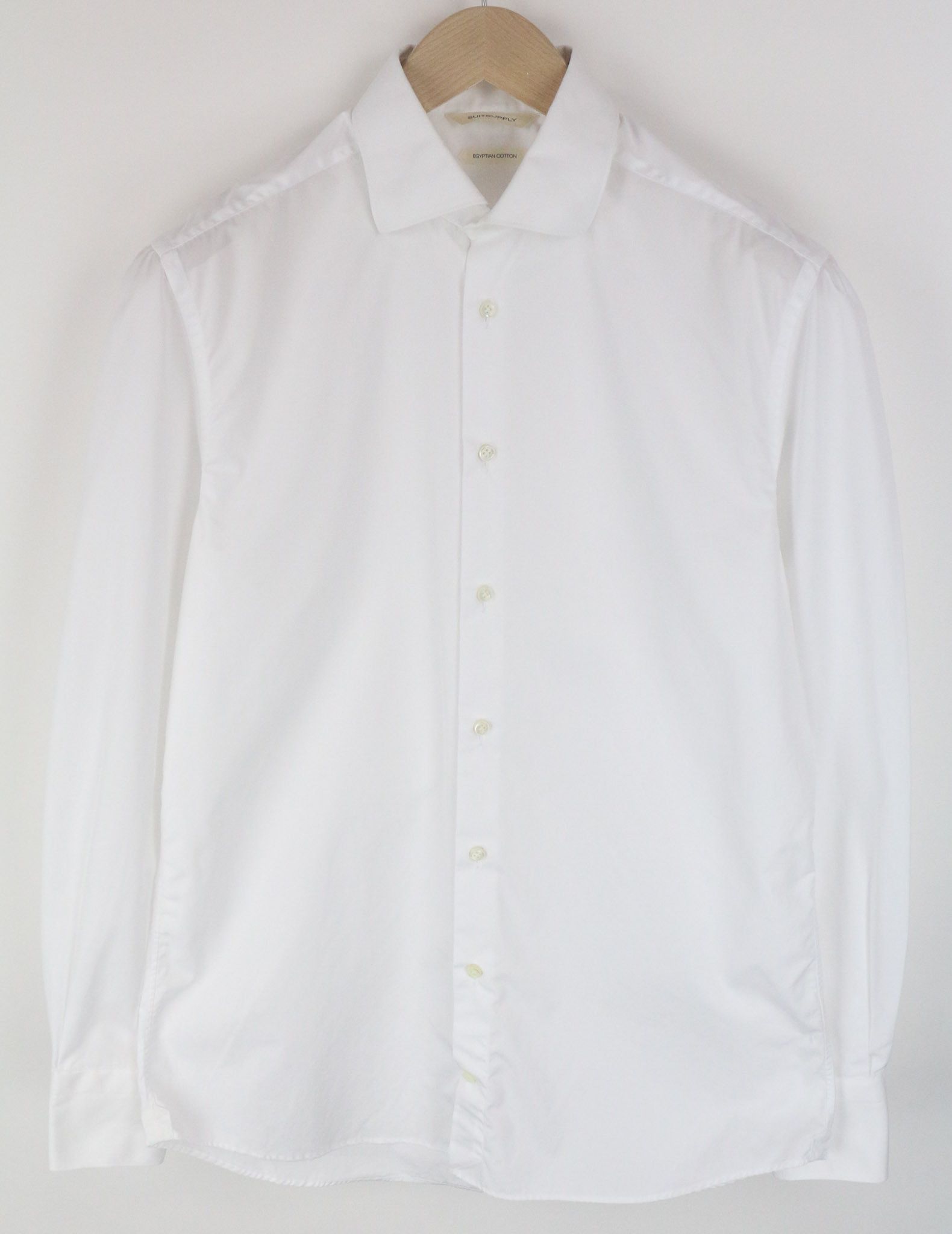 Suitsupply 39/15 1/2 Slim White Cotton Twill Long 72837 Size 38R - 1 Thumbnail