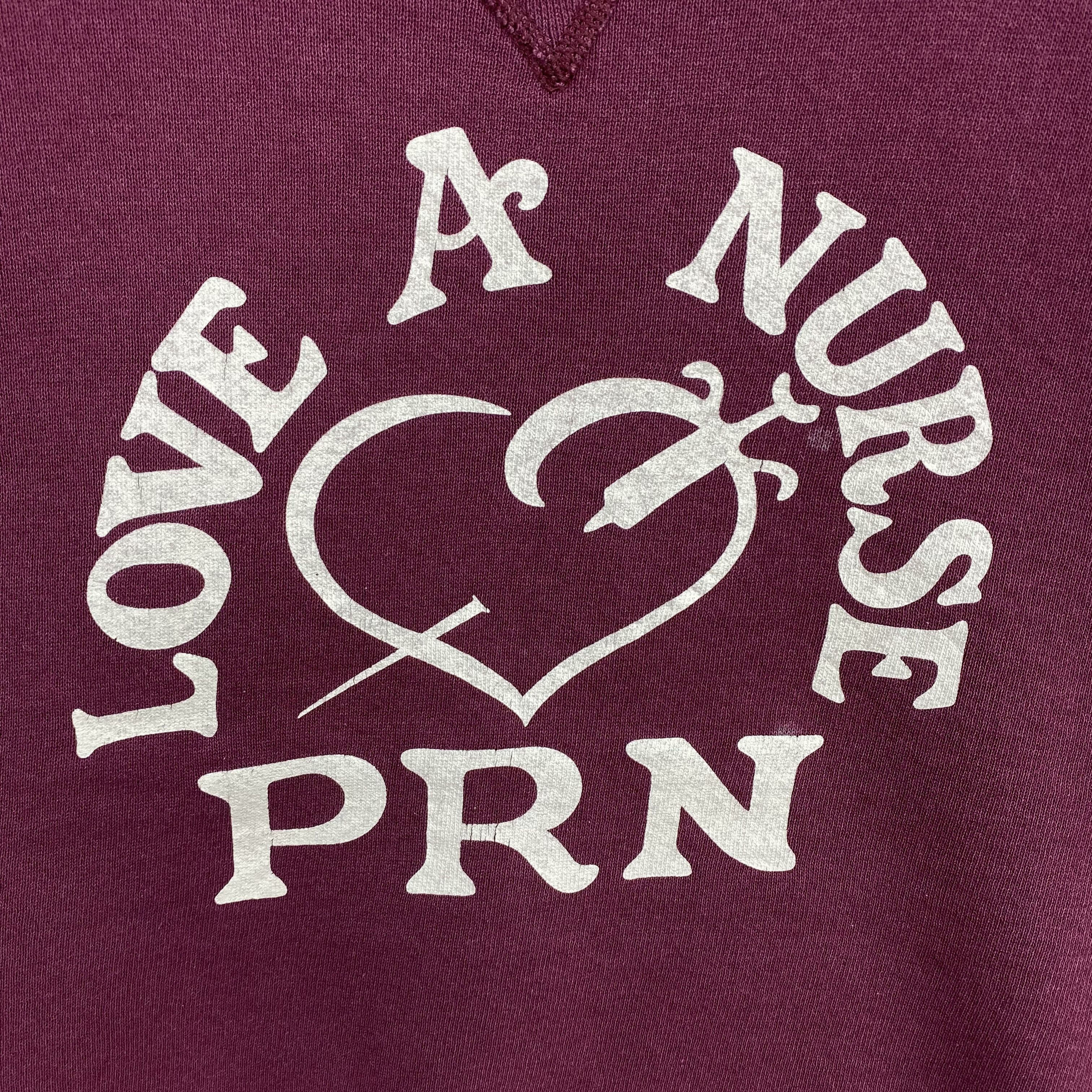 Vintage Vintage 90s Russell Athletic Sweater Love Nurse Jumper Size US M / EU 48-50 / 2 - 3 Thumbnail
