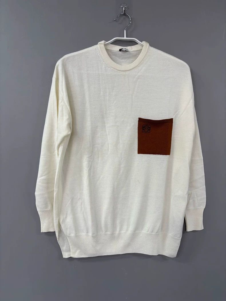 Loewe LOEWE Polo neck long sleeve hoodie with a pocket around th Size XS / US 0-2 / IT 36-38 - 1 Thumbnail