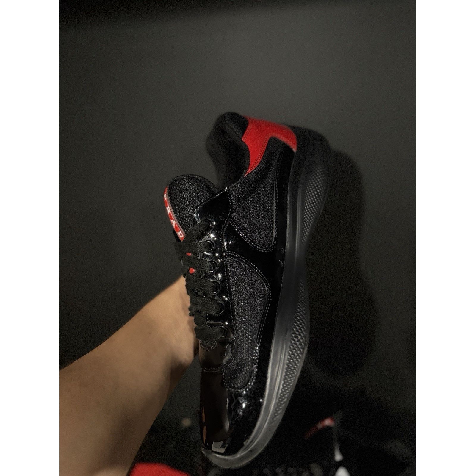 Prada Size 7UK/8-8.5m PRADA Cup Black & Red Patent Leather Og All Size US 8 / EU 41 - 5 Thumbnail
