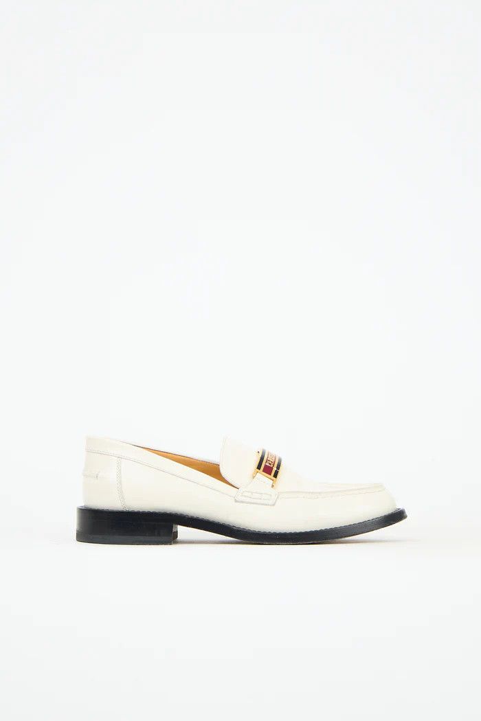 Dior o1mle0326 Brushed Leather Slip On Loafers in White Size US 8 / EU 41 - 1 Thumbnail