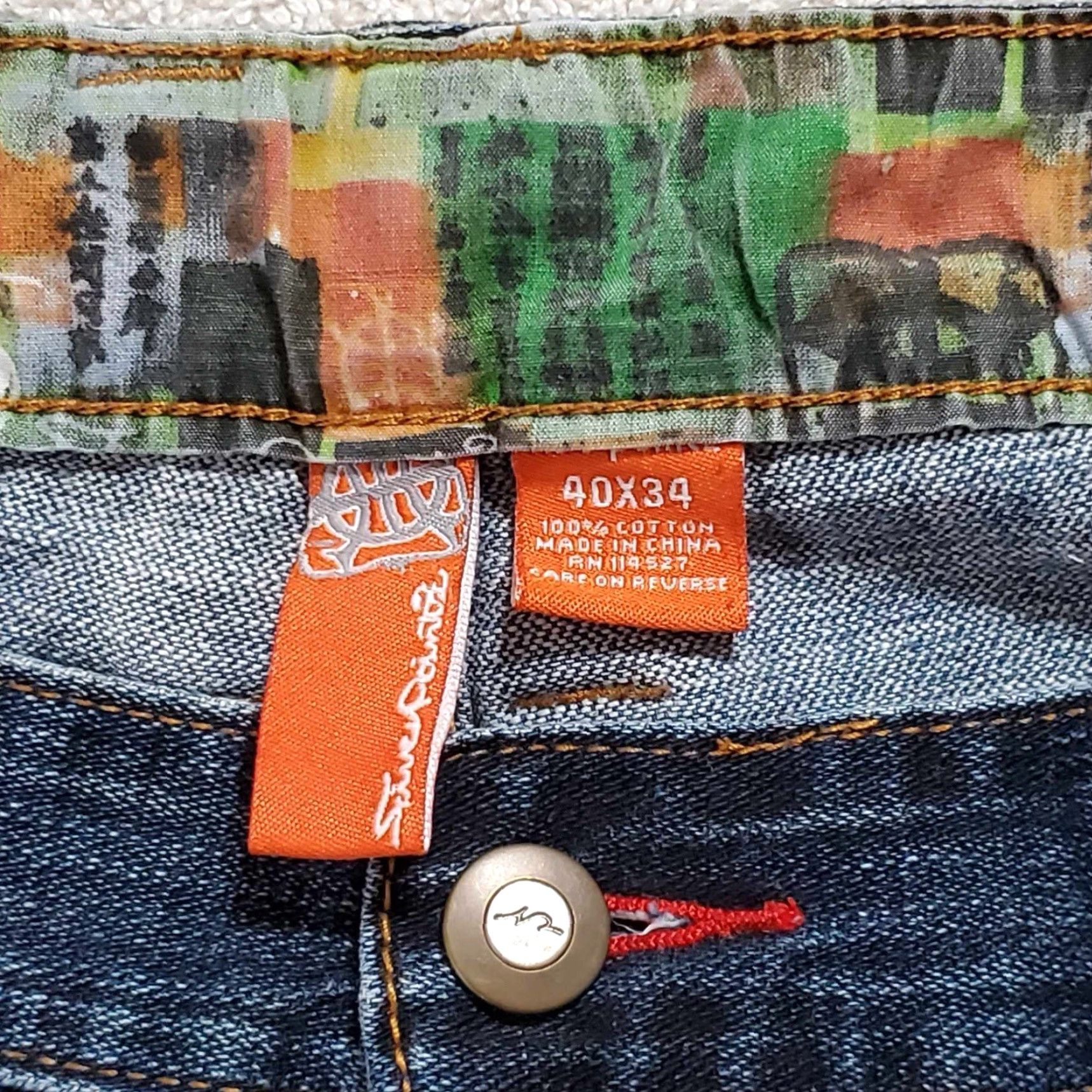 Vintage Silver Point Jeans Adult 40 x 32 Blue Grunge Distressed Embroidered Floral Y2K Mens Size US 40 / EU 56 - 6 Thumbnail