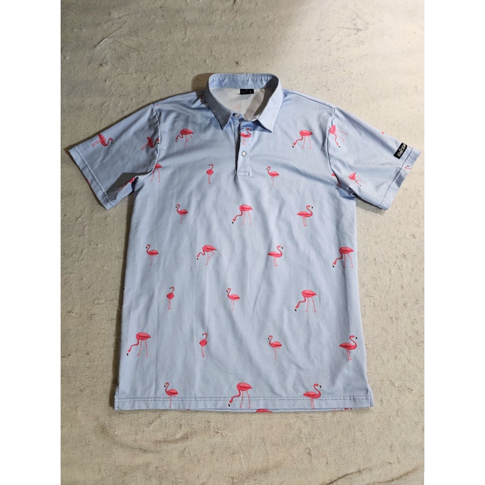 Vintage VINTAGE Golf Gods Australia Flamingo Stretch Performance Polo Shirt Short Sleeve Size Lg Size US L / EU 52-54 / 3 - 6 Thumbnail