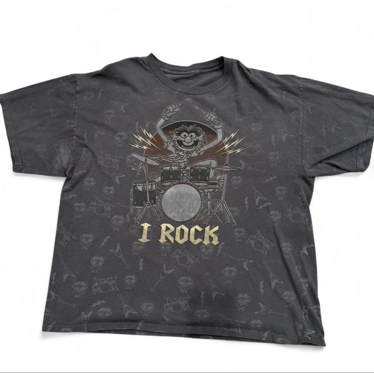 Vintage Vintage Animal Drummer “I Rock” All Over Print Tee Size US XL / EU 56 / 4 - 1 Thumbnail
