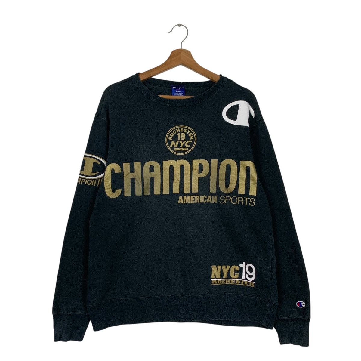 Champion CHAMPION Big Logo Crewneck Sweatshirt #3604-C165 Size US M / EU 48-50 / 2 - 1 Thumbnail