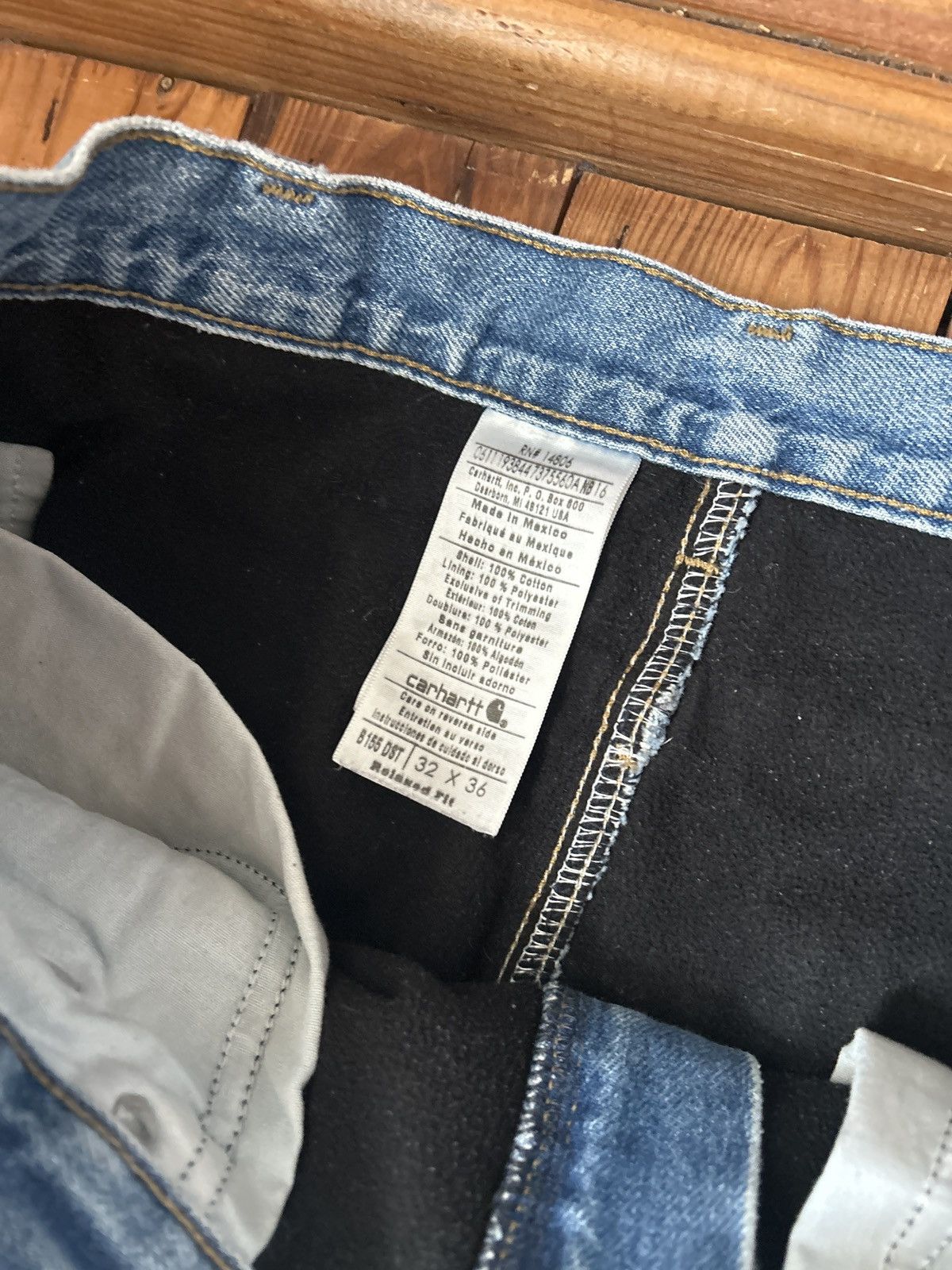 Carhartt × Vintage Vintage Carhartt Fleece Lined Blue Denim Jeans Size US 32 / EU 48 - 3 Thumbnail