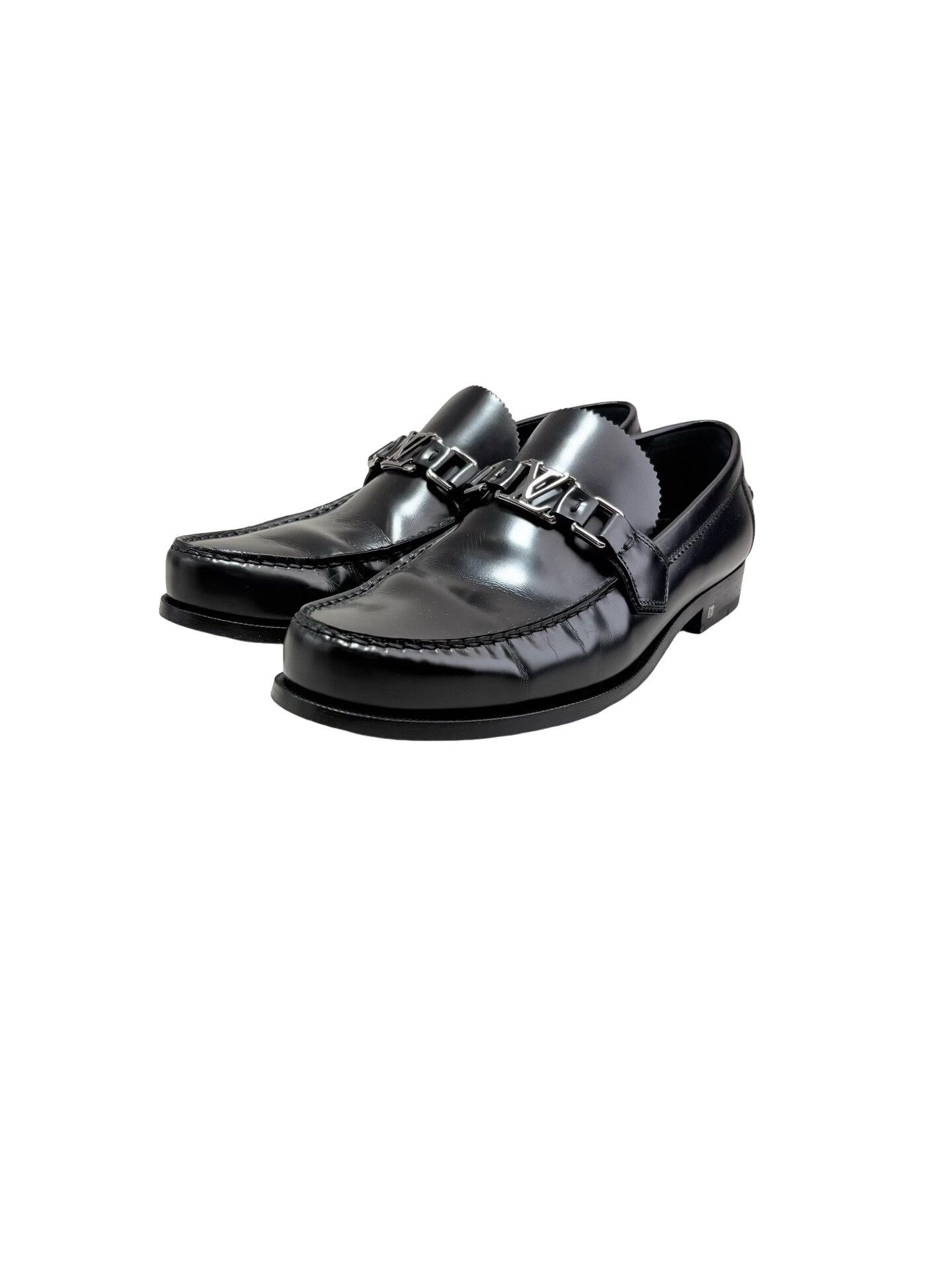 Louis Vuitton Louis Vuitton Metal Logo Leather Loafers Size 9 Size US 10 / EU 43 - 1 Thumbnail