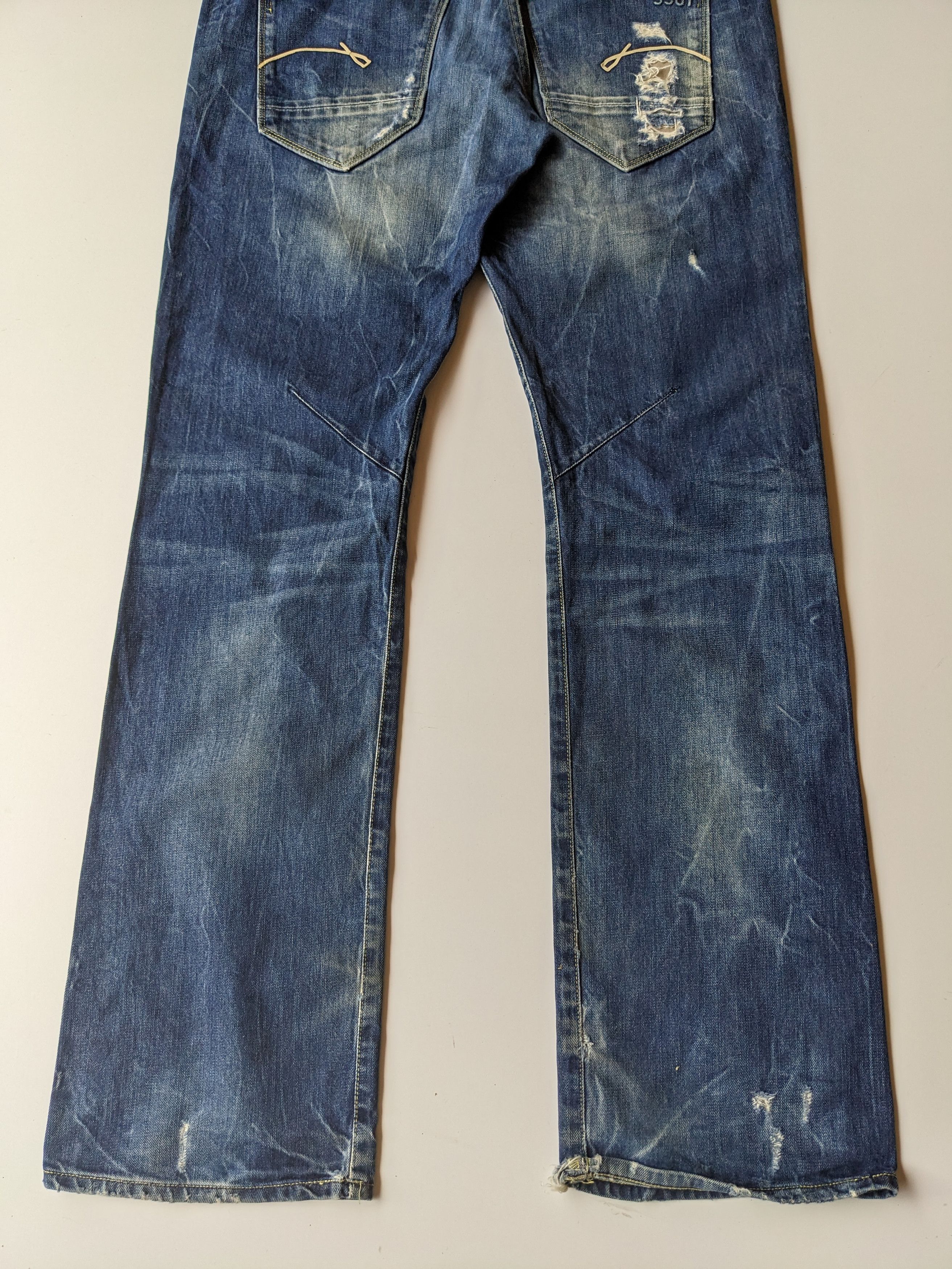 G-Star G Star Raw 3301 distressed faded jeans Size US 34 / EU 50 - 6 Thumbnail