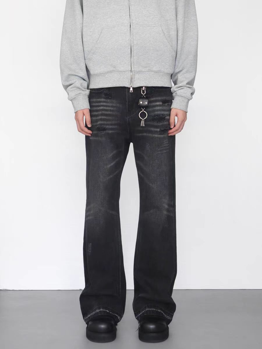 Japanese Brand × Jean High street ripped micro flare straight leg jeans Size US 30 / EU 46 - 3 Thumbnail