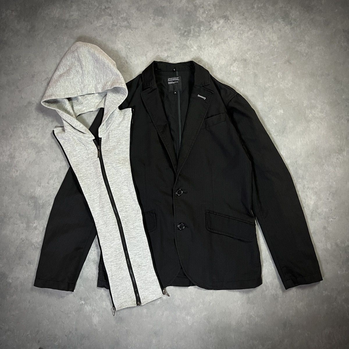 Japanese Brand Splendid Satisfaction Hooded Layered Blazer CDG Yohji Style Size 40R - 1 Thumbnail