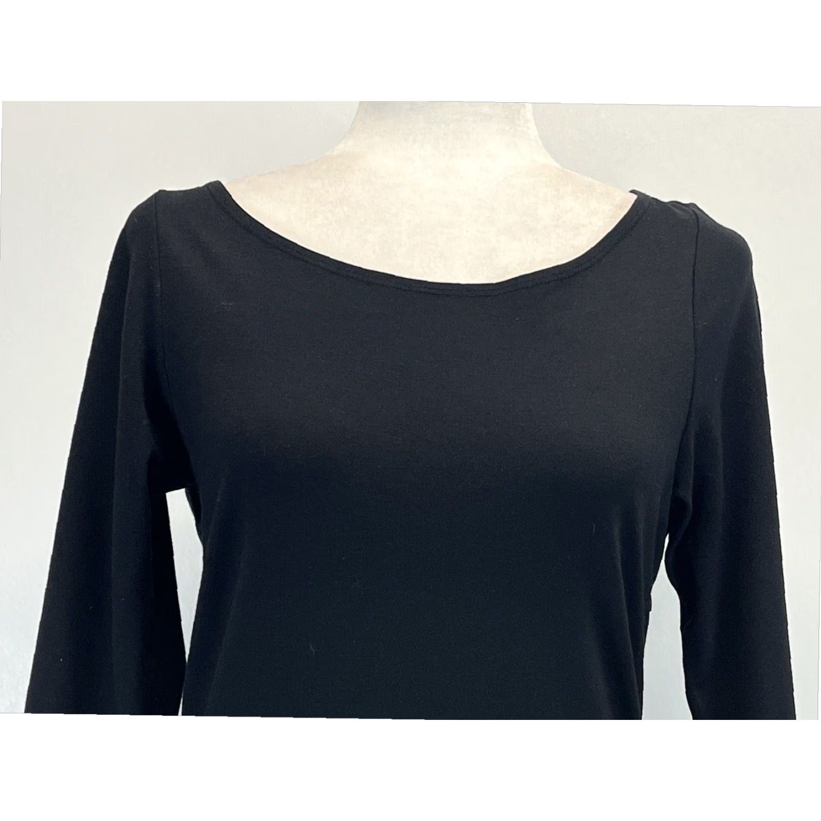 Theory Theory Wool Blend Knee Length Dress Black 3/4 Sleeves Scoop Neck Size 8 Womens Size M / US 6-8 / IT 42-44 - 5 Thumbnail