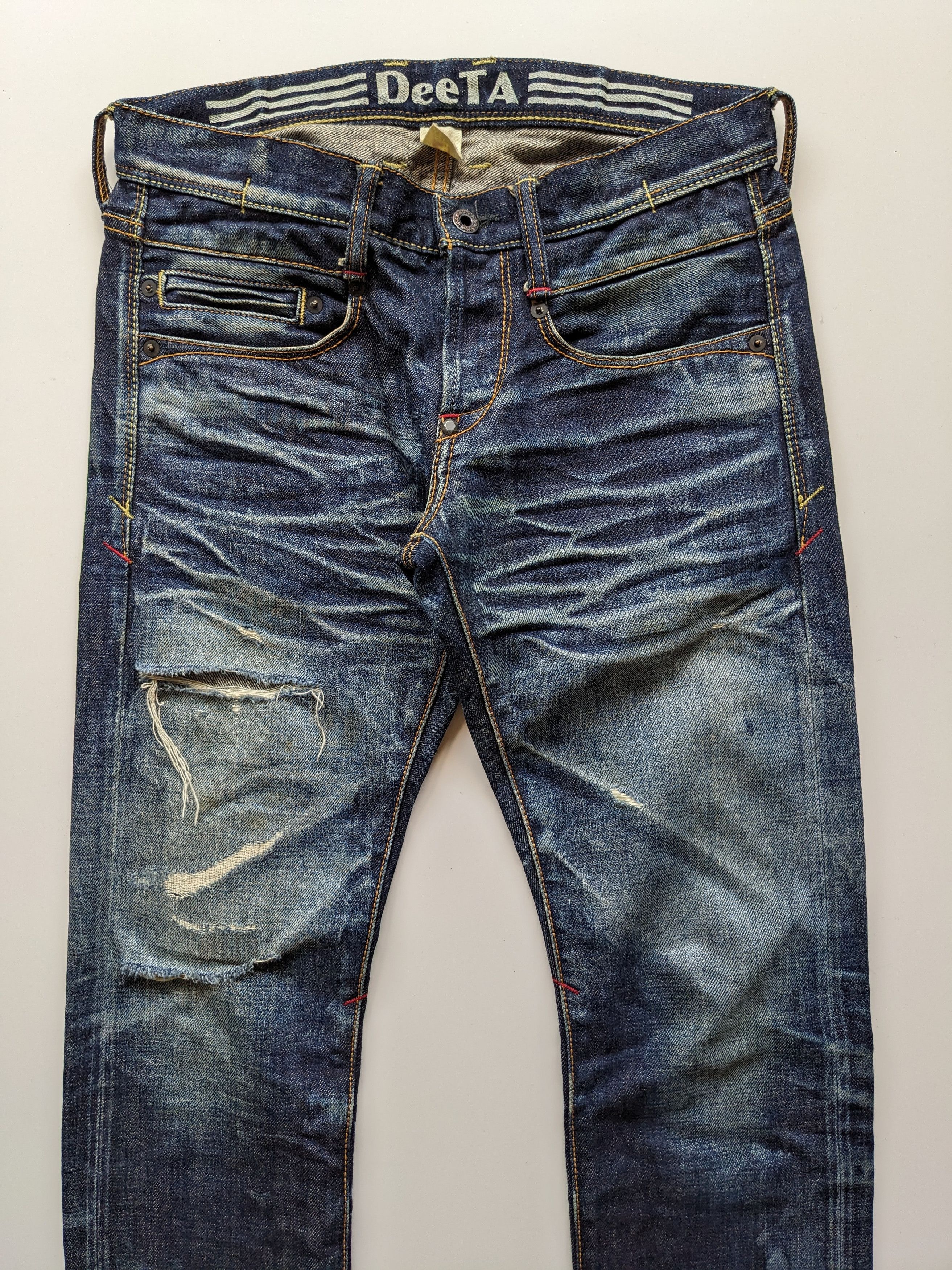 Japanese Brand Deeta faded clawmark indigo jeans Size US 30 / EU 46 - 3 Thumbnail