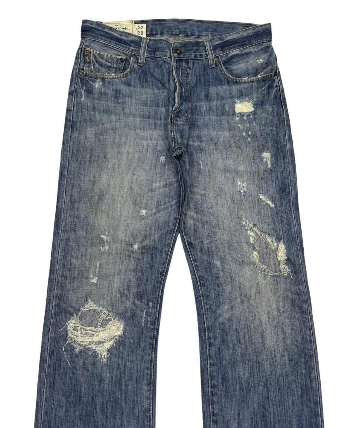Abercrombie & Fitch ABERCROMBIE & FITCH DISTRESS BAGGY FLARE DENIM JEANS Size US 32 / EU 48 - 7 Thumbnail