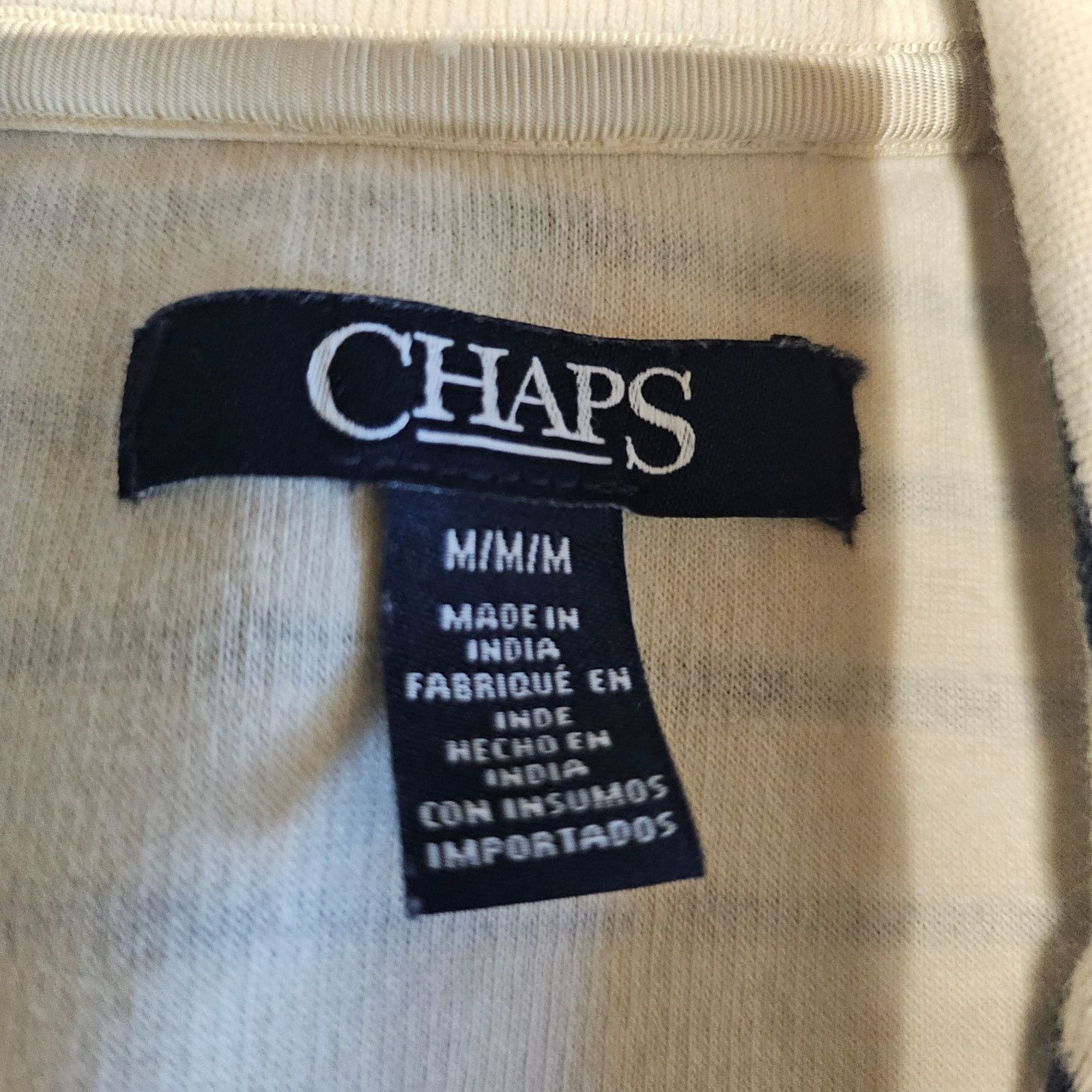 Chaps Ralph Lauren Chaps Striped Preppy Knit Blazer Jacket Cream Navy M 3613 Size M / US 6-8 / IT 42-44 - 3 Thumbnail