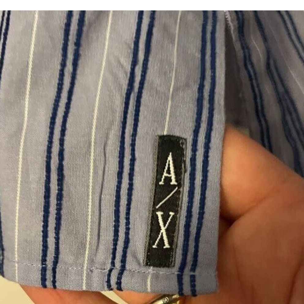 Armani Exchange Armani Exchange Button down Blue White Stripe Long Sleeve Size US L / EU 52-54 / 3 - 8 Thumbnail