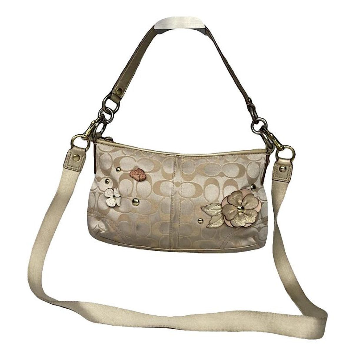 Coach Signature Sufflette Gold Leather Handbag Size ONE SIZE - 1 Thumbnail