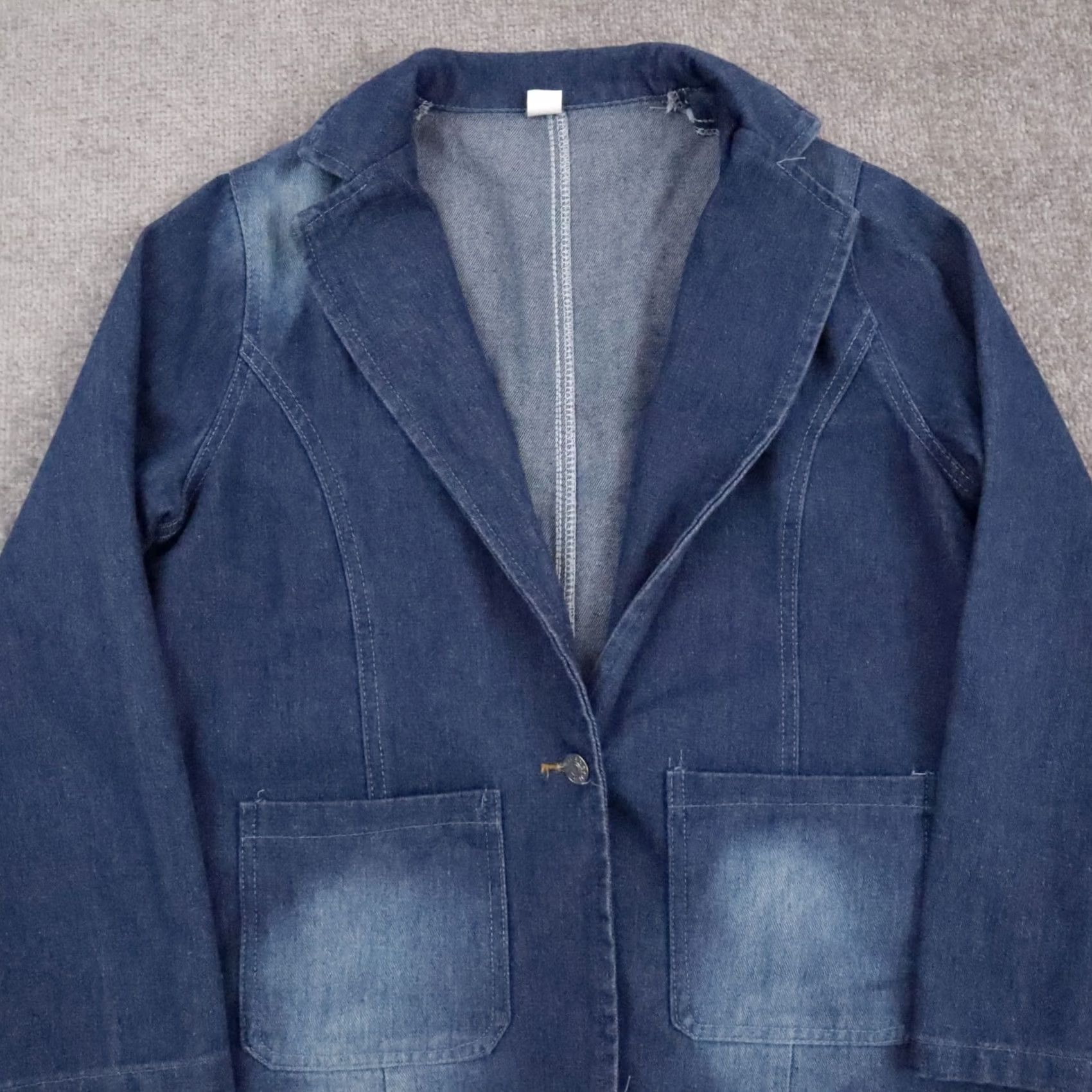 Denime VINTAGE Women's Small Blue Denim Long Sleeve Chore Coat 90s Classic Size S / US 4 / IT 40 - 5 Thumbnail