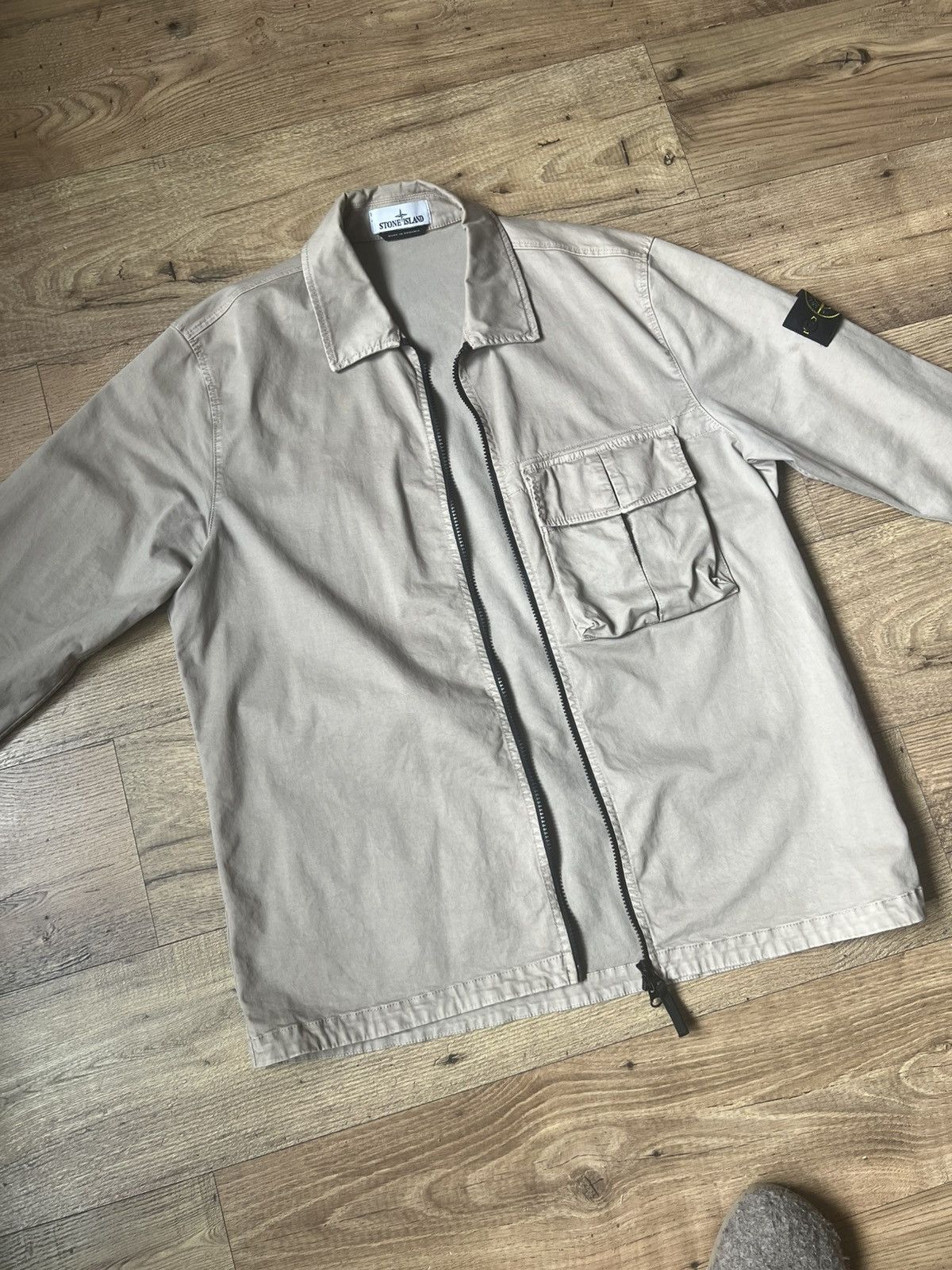 Stone Island Stone Island Old Treatment Zip Overshirt Size US XL / EU 56 / 4 - 1 Thumbnail