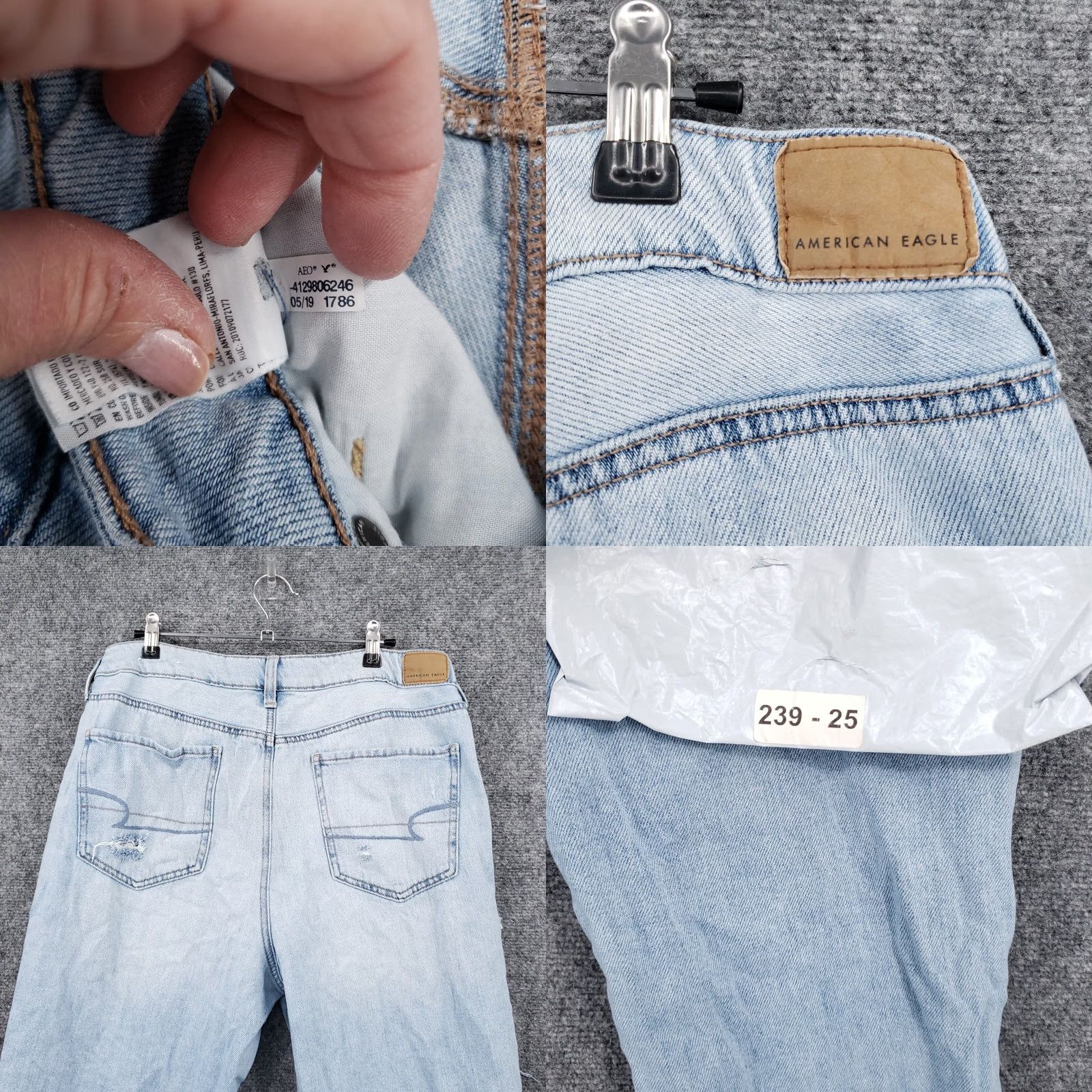 American Eagle Outfitters American Eagle Jeans Womens 12 Long Blue Hi Rise Tomgirl Ripped Denim Size 34" / US 12 / IT 48 - 10 Thumbnail