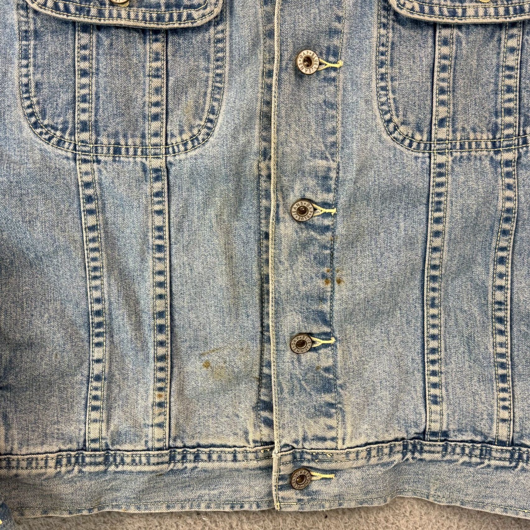 Gap VINTAGE Gap Blue Jean Jacket Men Large Denim Button Up Pocket Trucker Preppy Y2K Jeans Jacket 90s Classic Mens Size US 33 - 5 Thumbnail