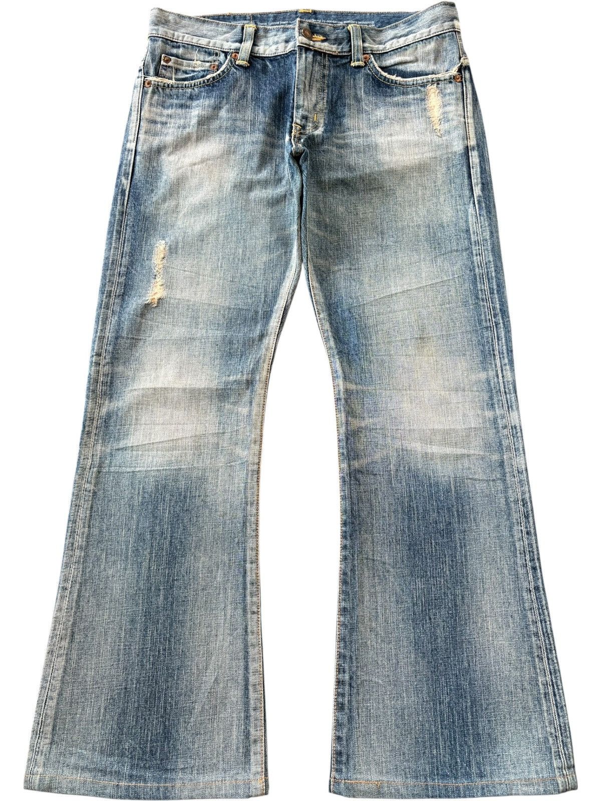 Edwin Vintage Edwin 503 Rusty Wash Distressed Flare Jeans Size 33" - 1 Thumbnail