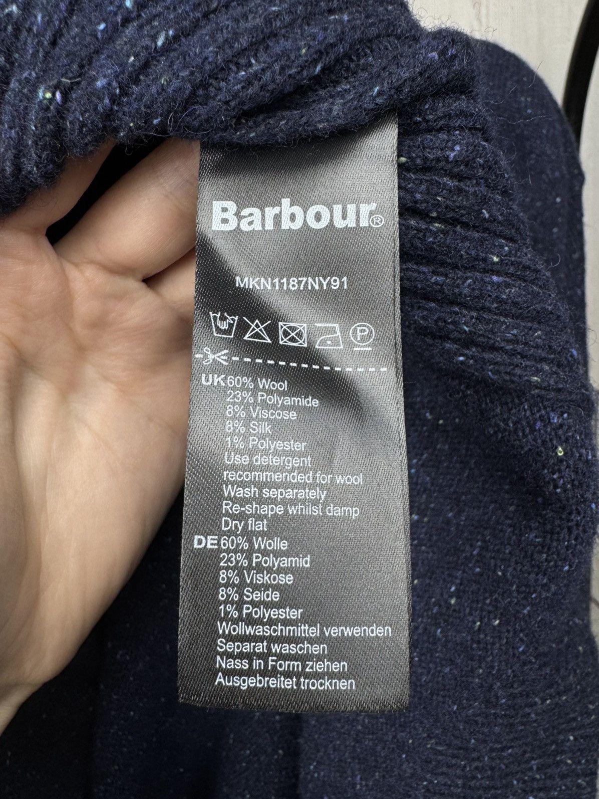 Barbour Barbour Men’s Tisbury Half Zip Sweater Navy Blue wool blend Size US XXL / EU 58 / 5 - 11 Thumbnail