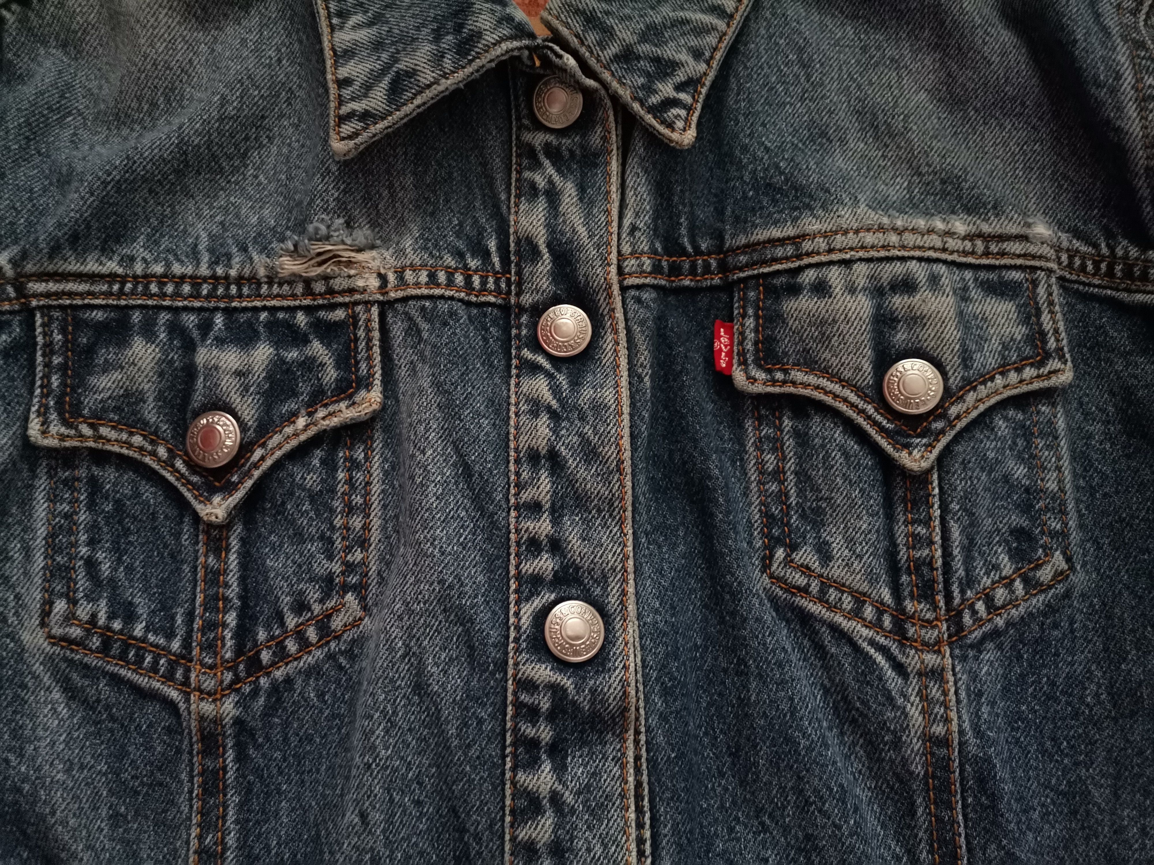 Levi's × Vintage Vintage Levi's Denim Distressed Jacket Size L / US 10 / IT 46 - 2 Thumbnail