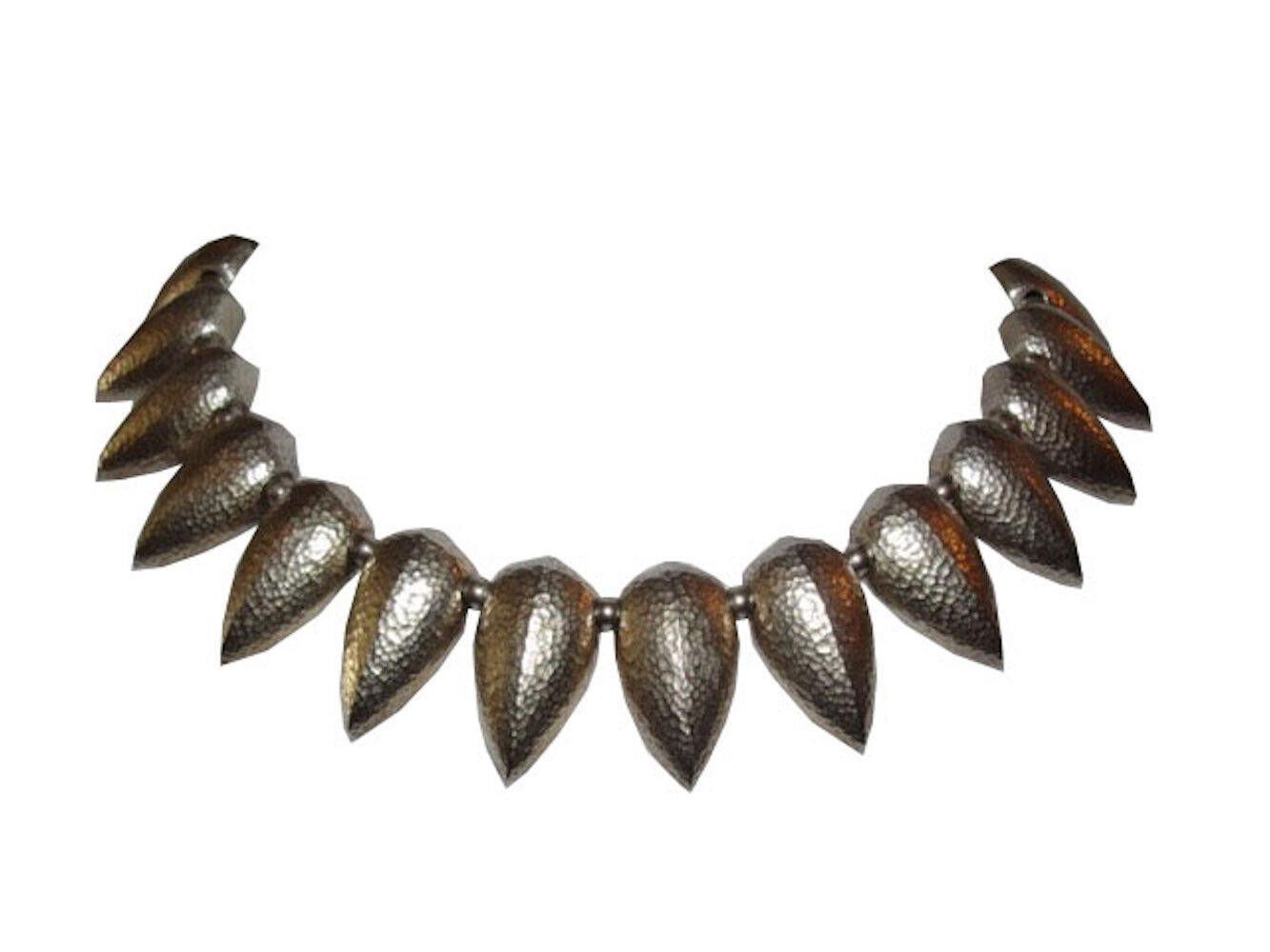 Givenchy Hammered Silver Tone Tribal Spike Necklace Bracelet Set Size ONE SIZE - 3 Thumbnail