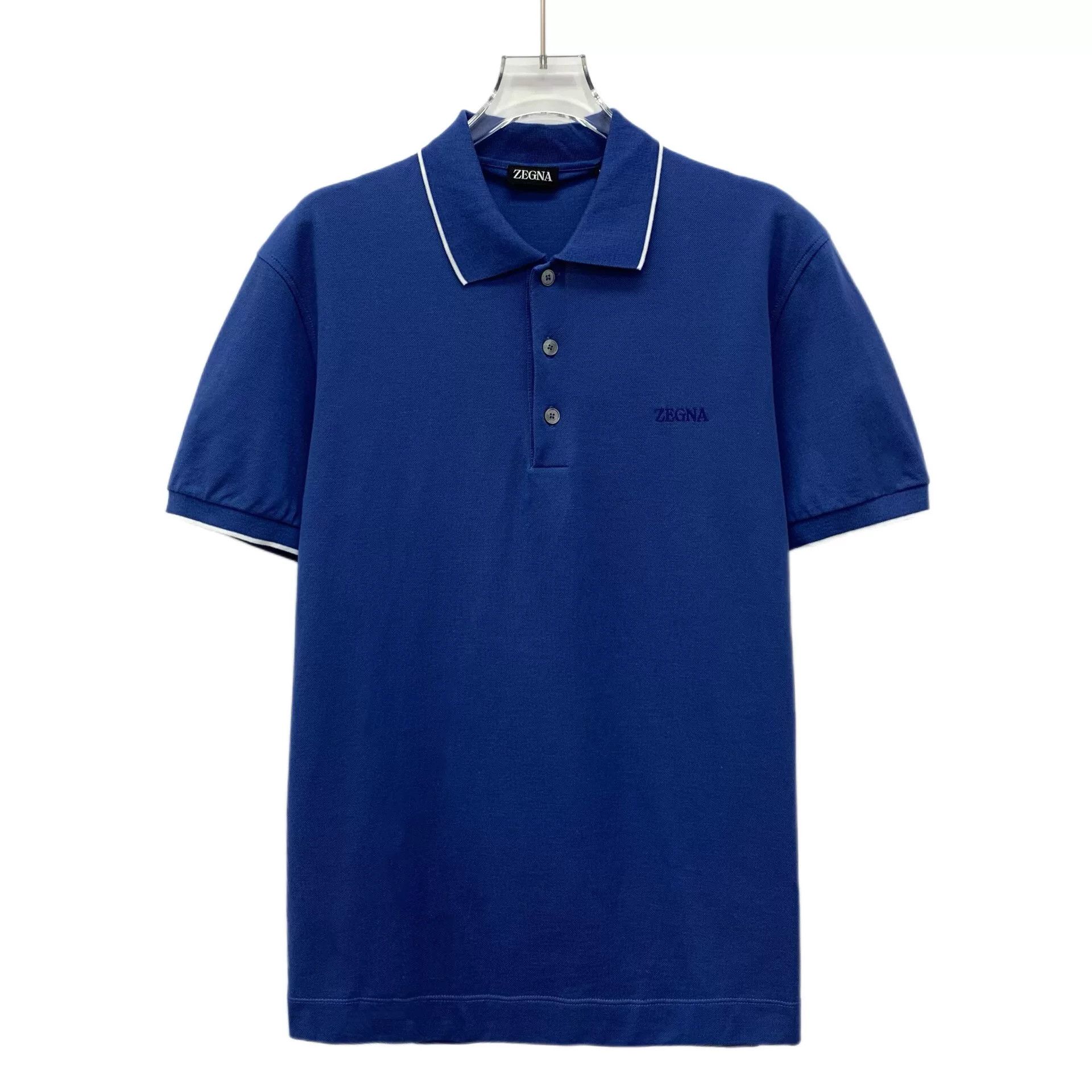 Ermenegildo Zegna Ermenegildo Zegna Retro Embroidered Blue Polo M Men Size US M / EU 48-50 / 2 - 1 Thumbnail