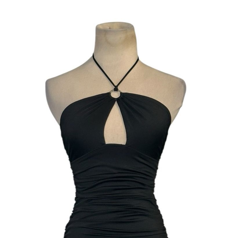 PRINCESS POLLY Princess Polly black halter cut out ruched mini dress size 2 Size XS / US 0-2 / IT 36-38 - 8 Thumbnail