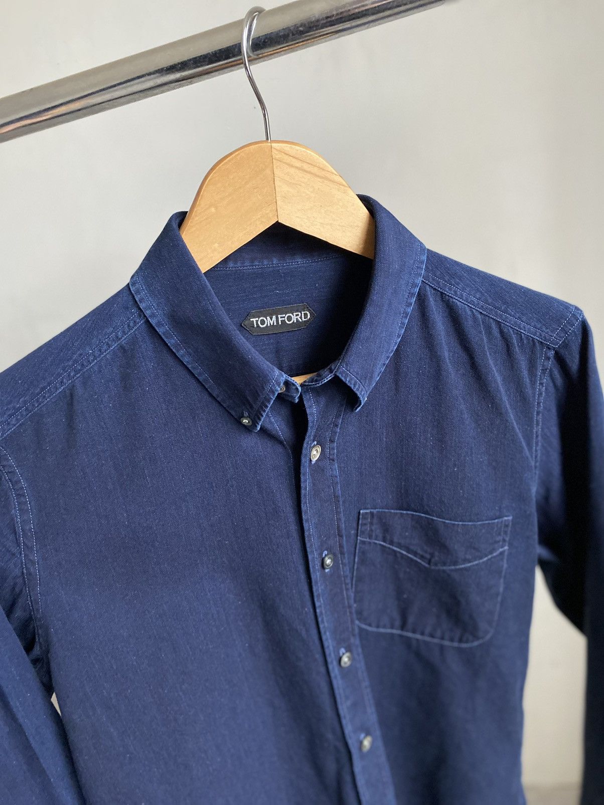 Tom Ford Tom Ford denim luxury shirt button down chest pocket Size US S / EU 44-46 / 1 - 2 Thumbnail