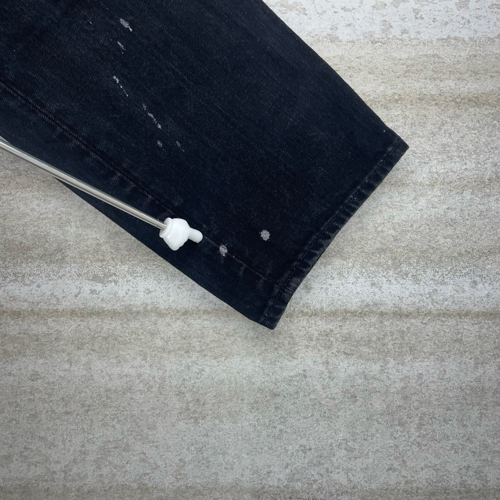 Levi's × Vintage Levis Jeans 501 Straight Fit Jet Black Wash Denim Button Fly Size US 34 / EU 50 - 6 Thumbnail