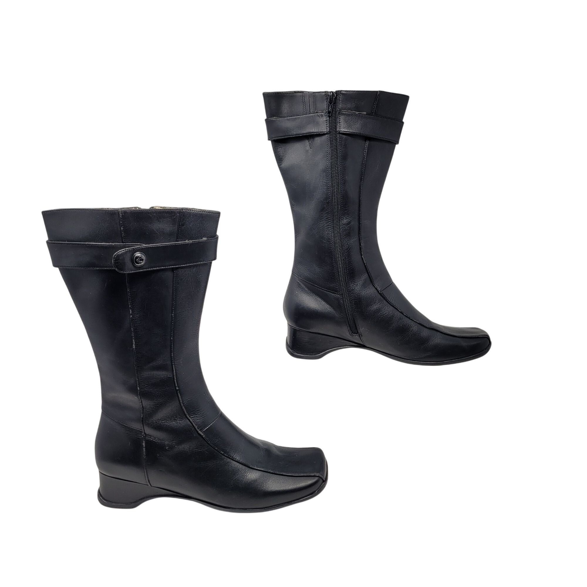 Designer Kenneth Cole Reaction Sz 9.5 Black Leather Jonely Lonely Boo Size US 9.5 / IT 39.5 - 9 Thumbnail