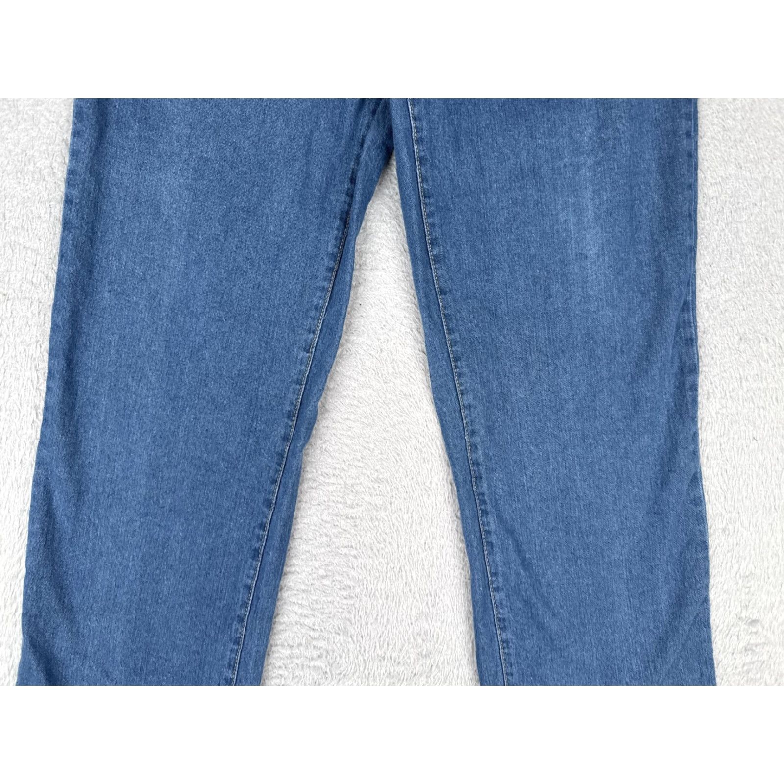 Vintage Woman Within Jeans 14W Tall Womens Blue Straight Leg Denim Double Button Zip Fly Size 36" / US 14 / IT 50 - 3 Thumbnail