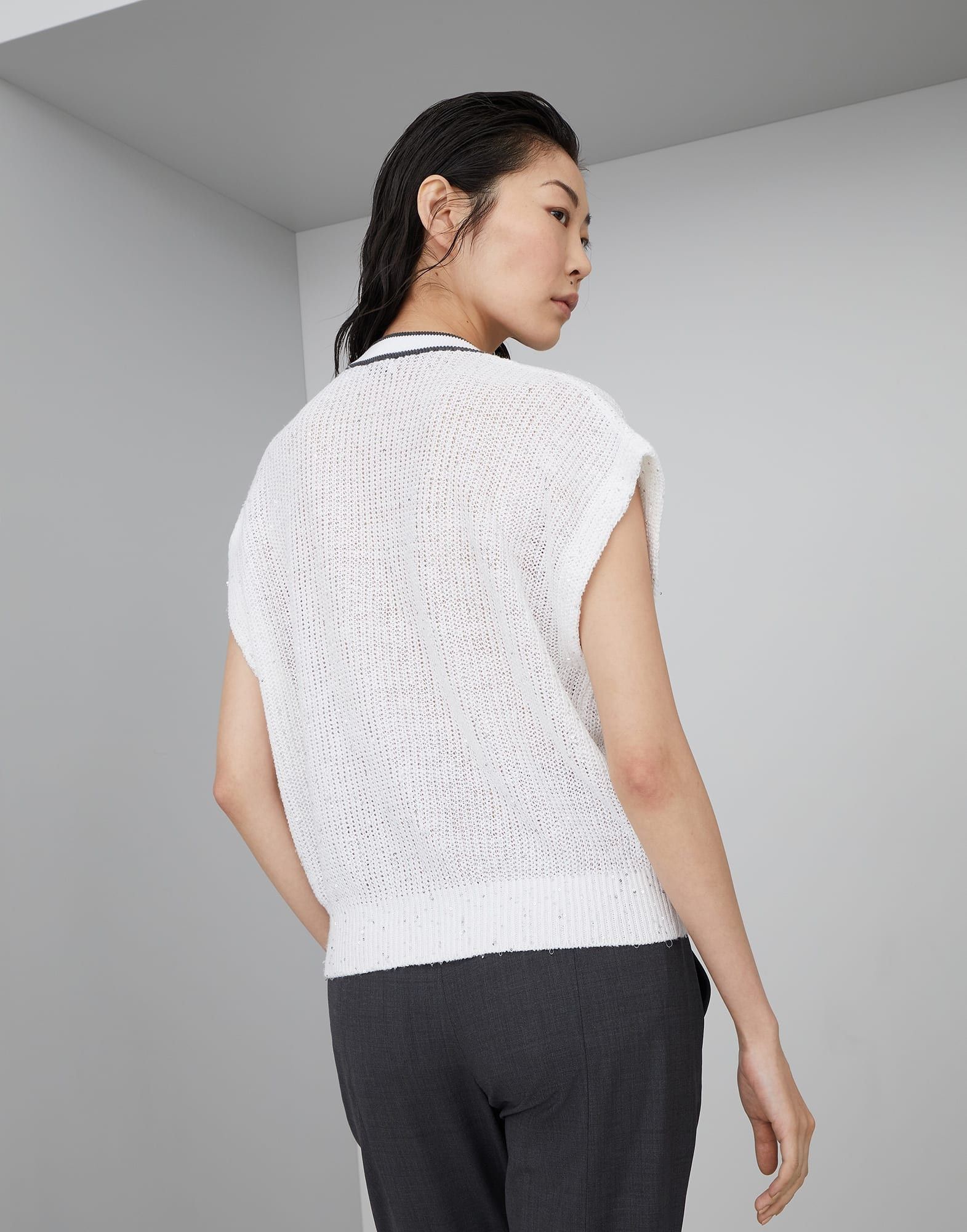 Brunello Cucinelli o1la1rc1a0425 Sweater in White Size XL / US 12-14 / IT 48-50 - 3 Thumbnail