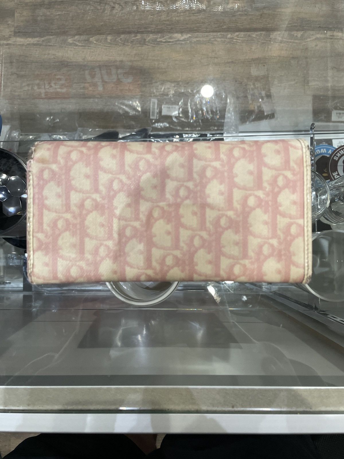 Dior Dior Light Pink Saddle Leather Monogram Long Wallet Size ONE SIZE - 4 Thumbnail