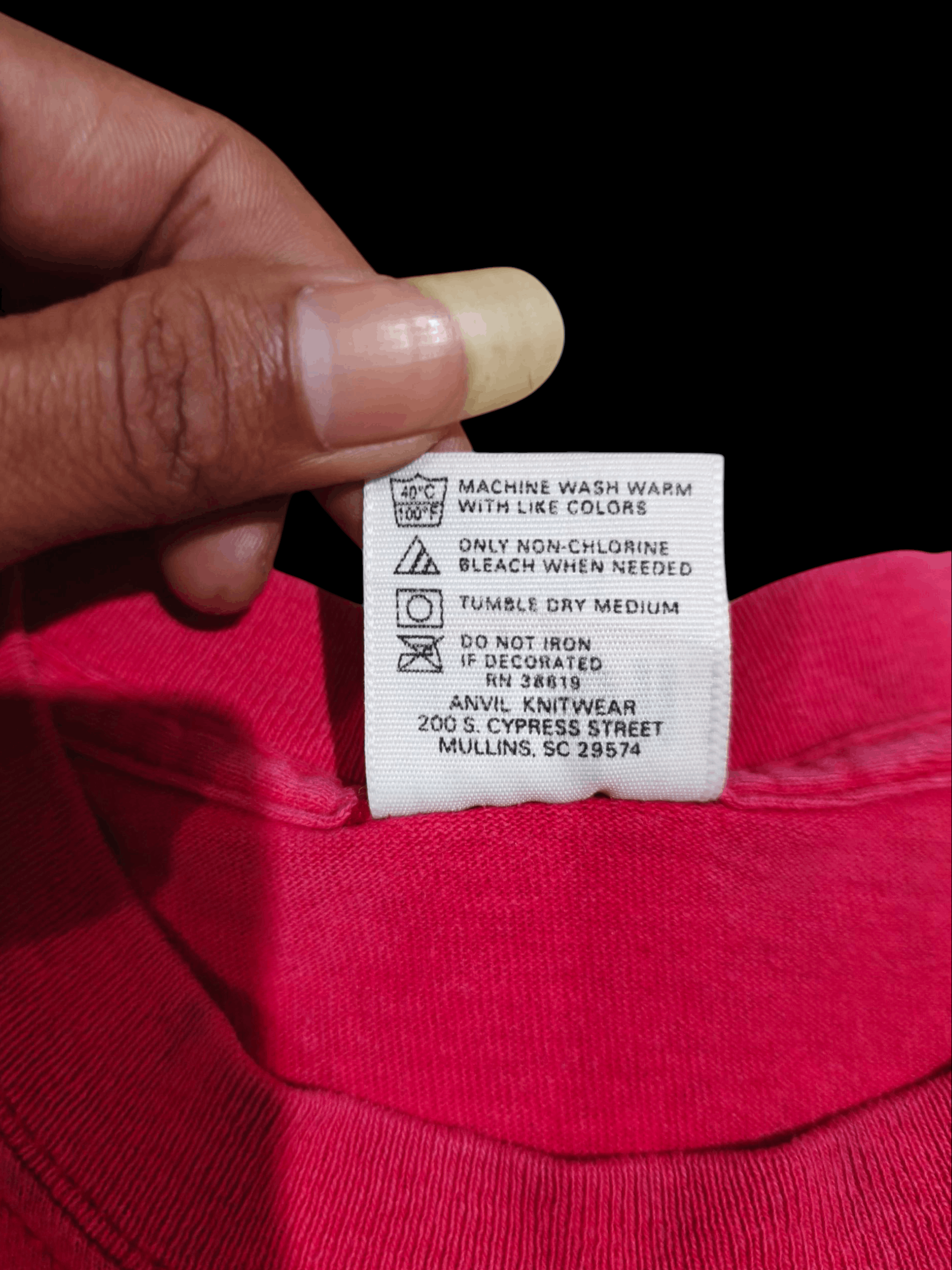 Vintage Vintage ANVIL RED Blank Tee Fadded Size US M / EU 48-50 / 2 - 3 Thumbnail