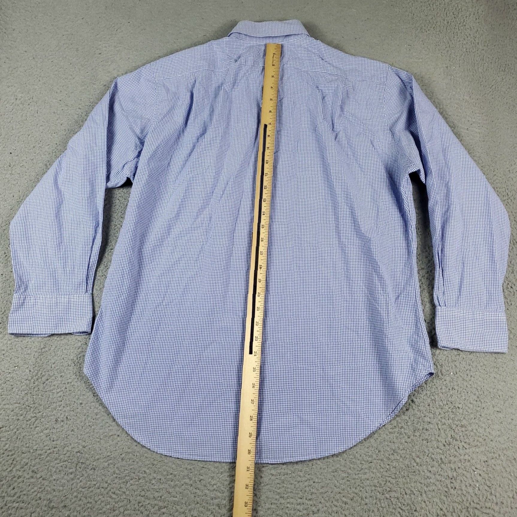 Ralph Lauren Ralph Lauren Dress Shirt Mens 16 Blue Check Long Sleeve Button Up Regular Fit Size 42R - 3 Thumbnail