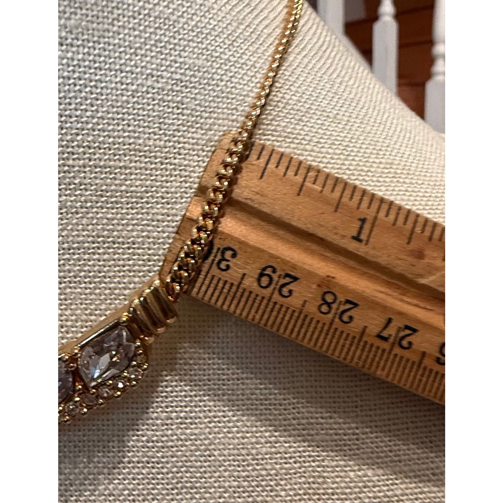 Swarovski Vintage Swarovski Gold Tone Crystal V Necklace 14” Size ONE SIZE - 8 Thumbnail