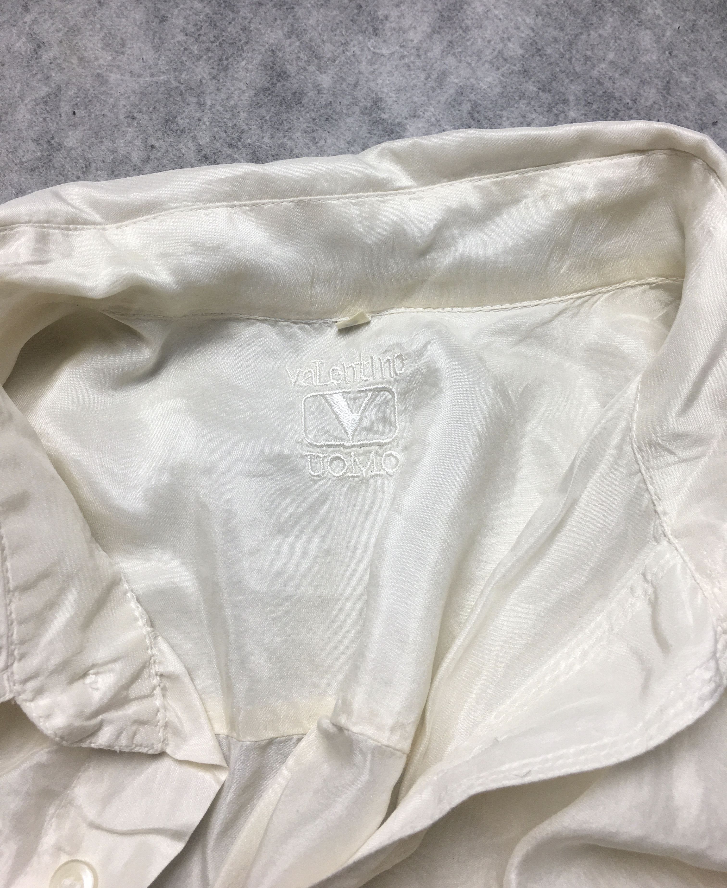 Valentino Valentino Uomo Silk Cream Light Short Sleeve Shirt Size L Size US L / EU 52-54 / 3 - 4 Thumbnail