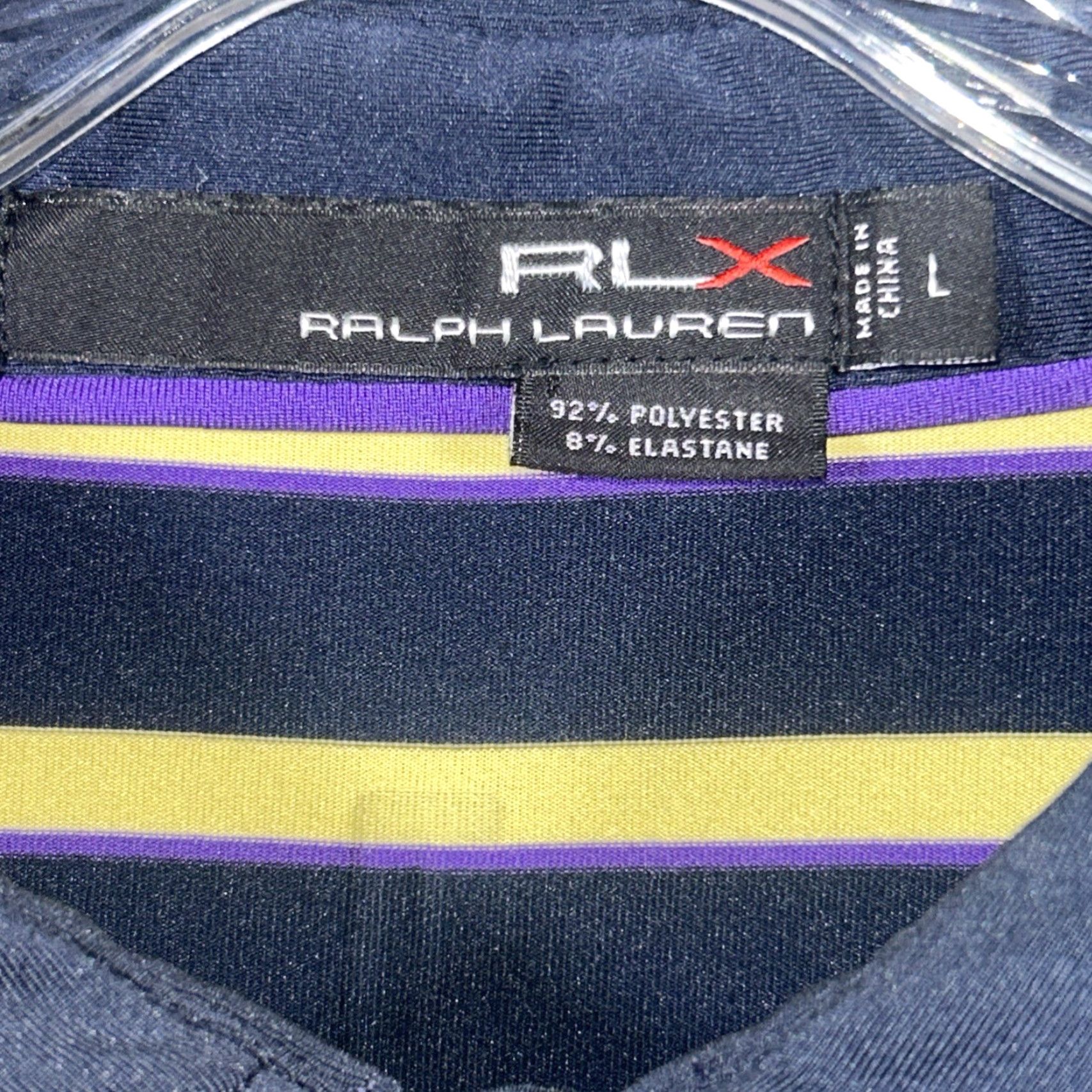 RLX Ralph Lauren RLX Ralph Lauren Polo Shirt Mens L Blue Stripe Performance Stretch Golf Size US L / EU 52-54 / 3 - 3 Thumbnail
