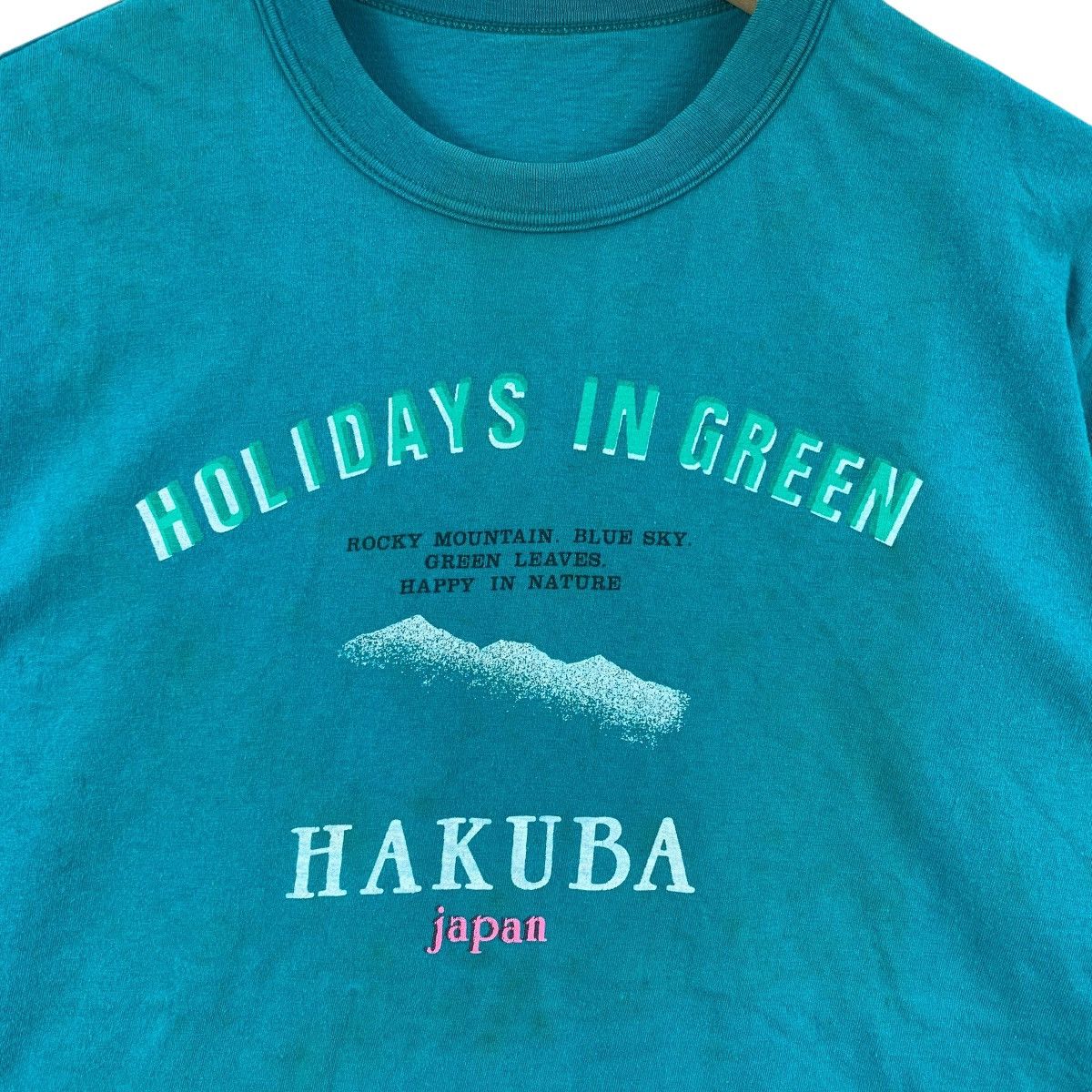 Vintage Vintage 90s HAKUBA JAPAN Holidays In Green Nature Tshirt Size US S / EU 44-46 / 1 - 3 Thumbnail