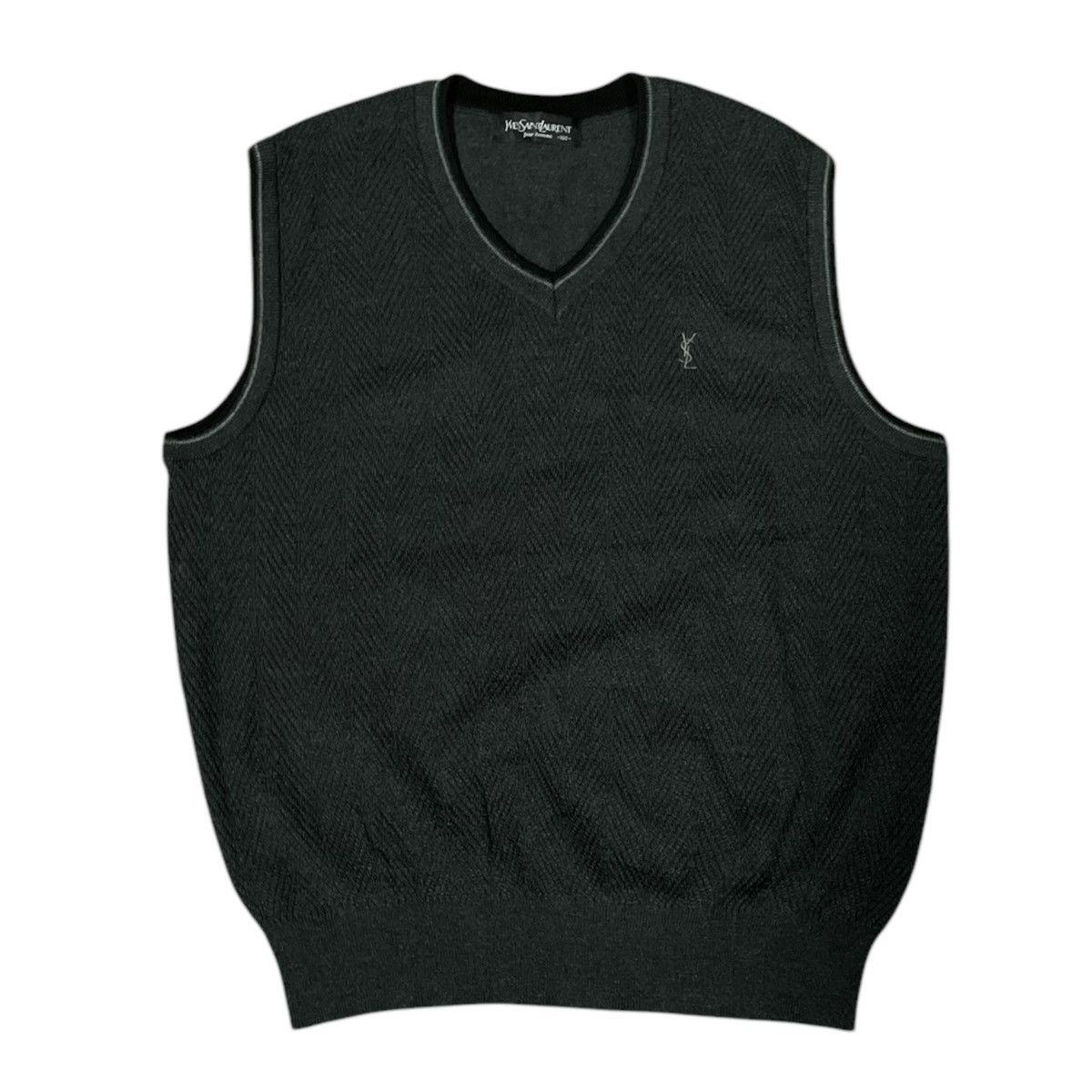 Designer × Yves Saint Laurent Vintage Yves Saint Laurent Knit Vests Size 40R - 6 Thumbnail