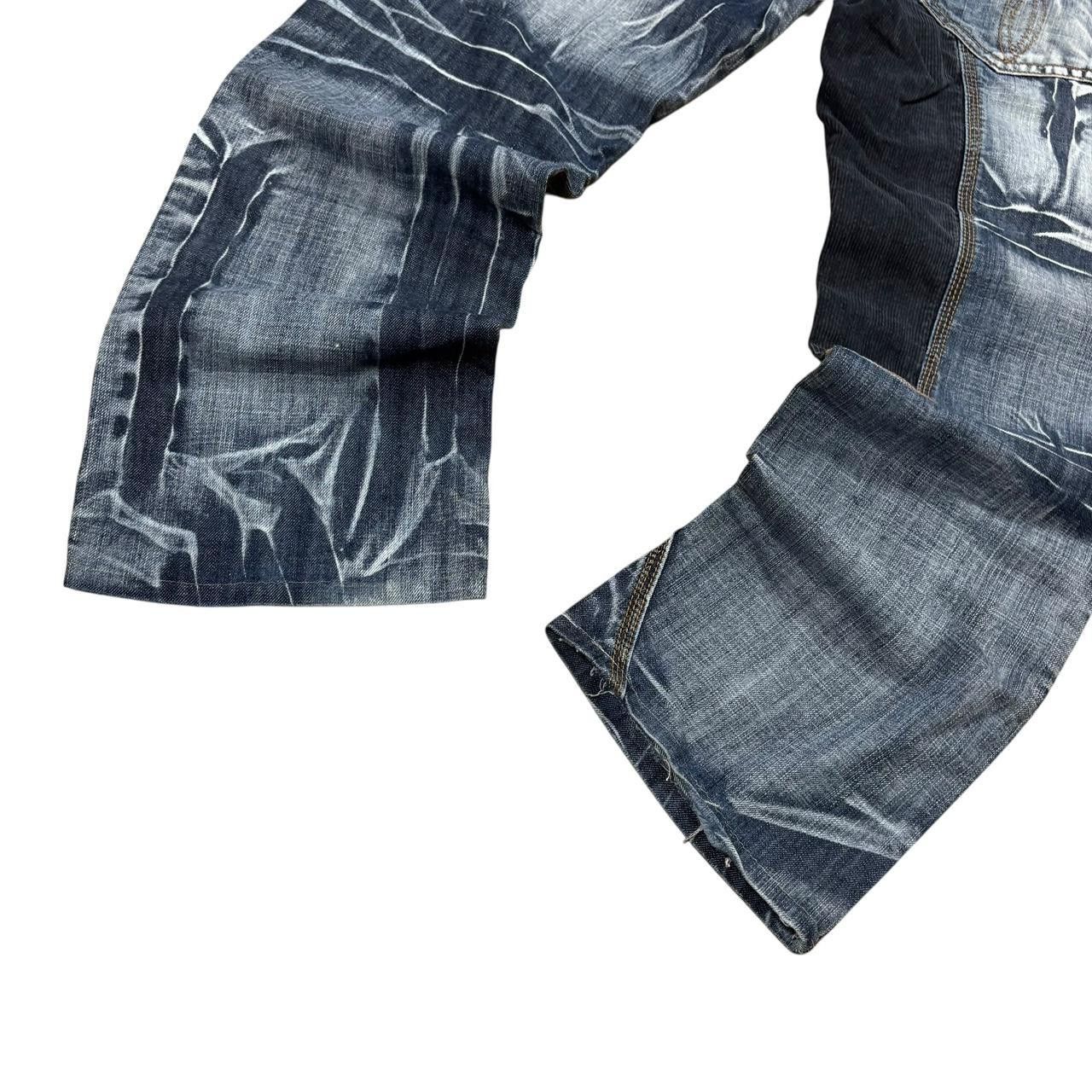 Japanese Brand Y2K Patchwork Distressed Wide-Leg Jeans Size US 34 / EU 50 - 7 Thumbnail