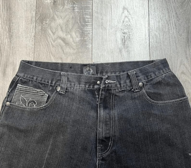 Japanese Brand Oversized Embroidered Baggy Jean Y2K Size US 36 / EU 52 - 4 Thumbnail