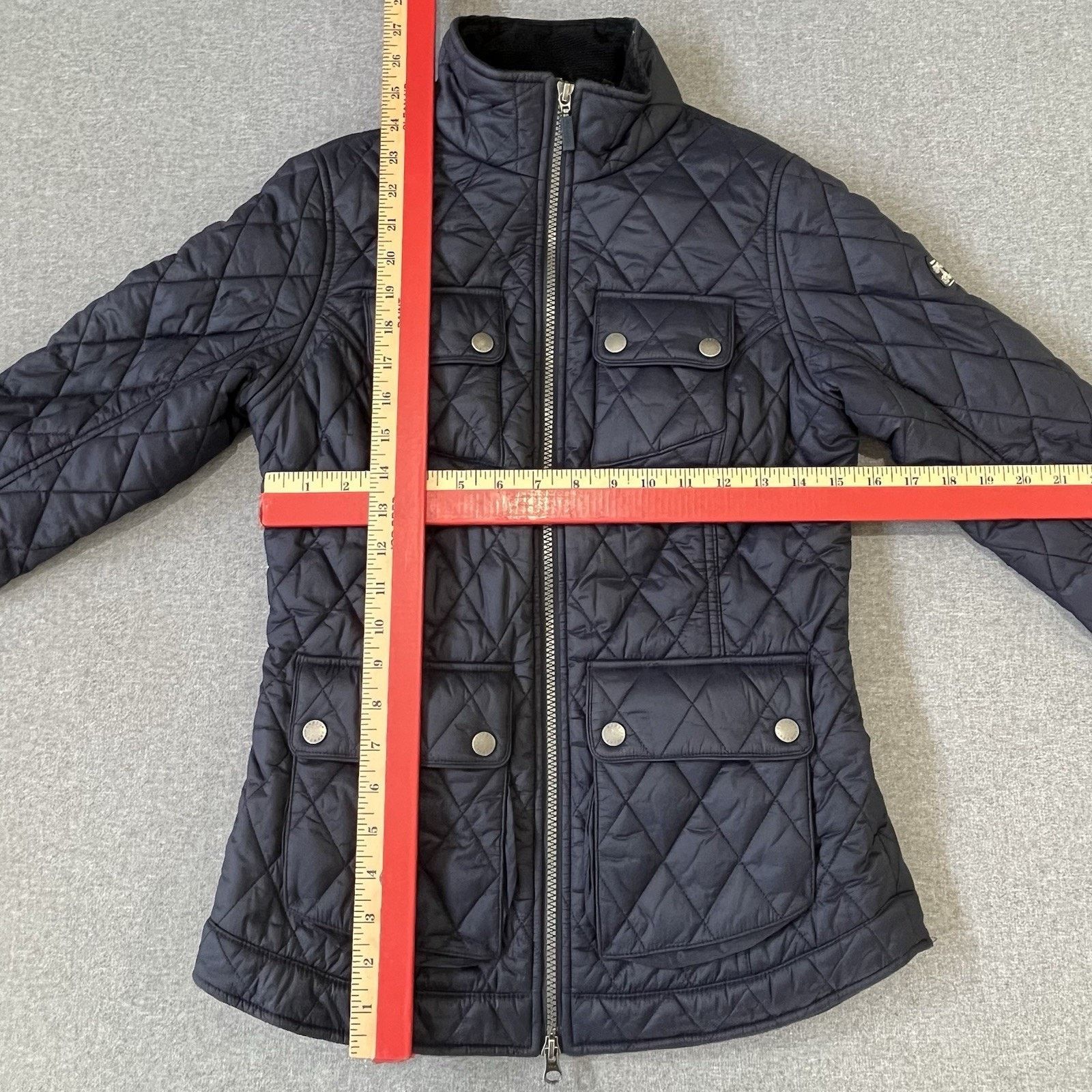 Barbour Dolostone Quilt Jacket Women's US 4 Navy Pockets