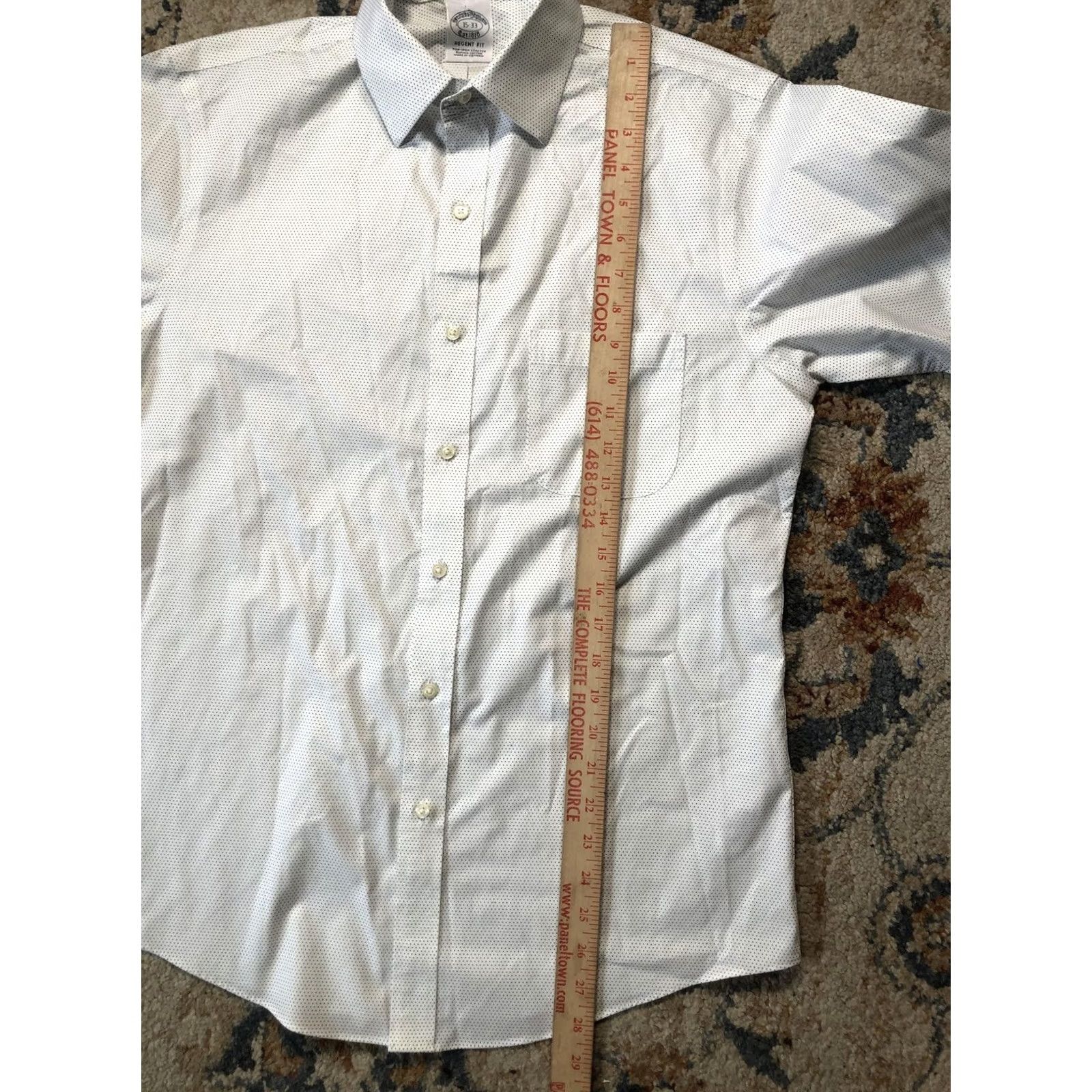 Brooks Brothers Brooks Brothers Dress Shirt Mens 15 32/33 Polka Dot Non-Iron Stretch Regent Size 40R - 7 Thumbnail